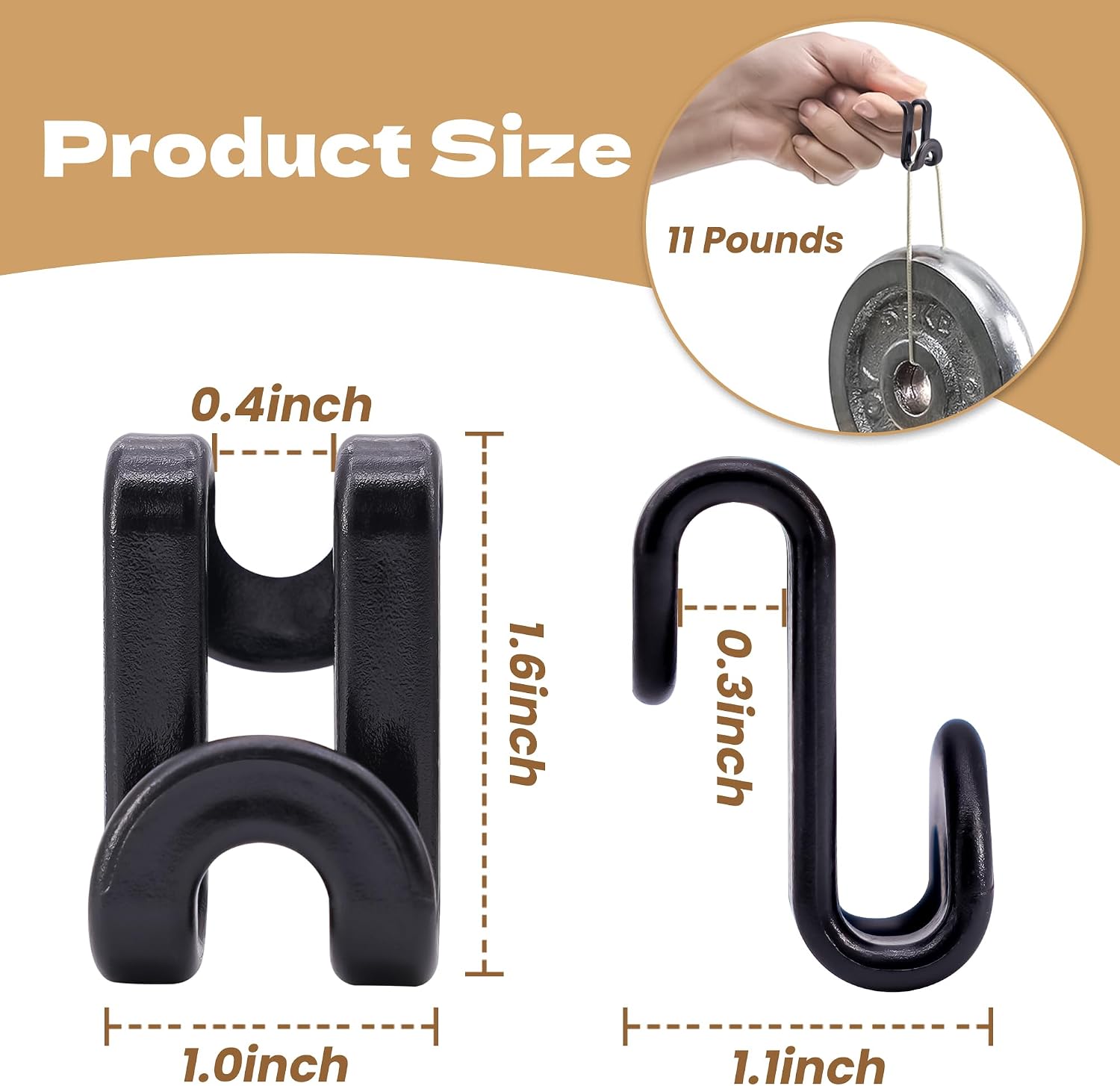 Mlici Clothes Hanger Connectors - 60 Pcs Multi-Level Cascading Hooks, Black