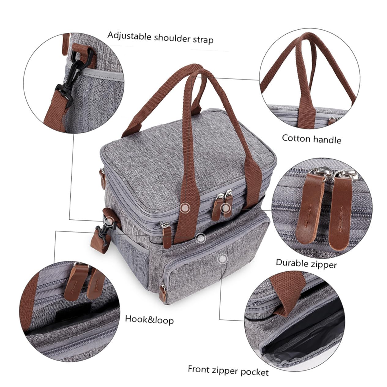 Gatuida Große Isolierte Lunchtasche Wasser Dichter Beutel Tragbare Bento-tasche Praktische Lunchtasche für Schule und Arbeit Strapazierfähige Lunchbox-tasche mit Thermoisolierung