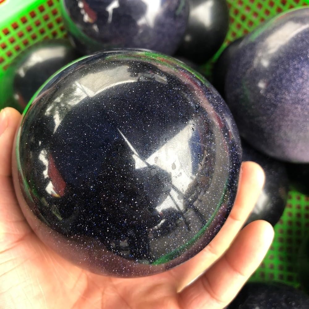 AUOQKQUT Blue Sand Crystal Ball Stone Ornaments (Size : 1pcs) AUOQKQUT