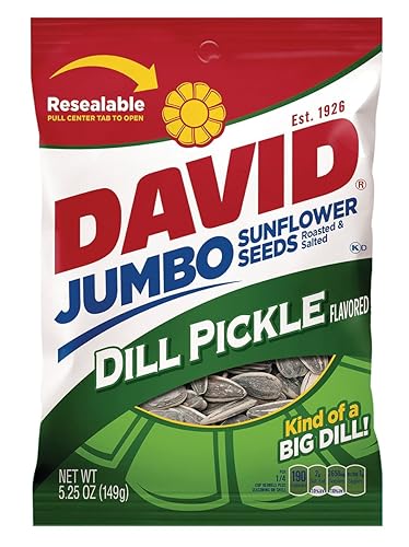 David Dill Pickle - Semillas de girasol, bolsas de 5.25 onzas (paquete de 48)