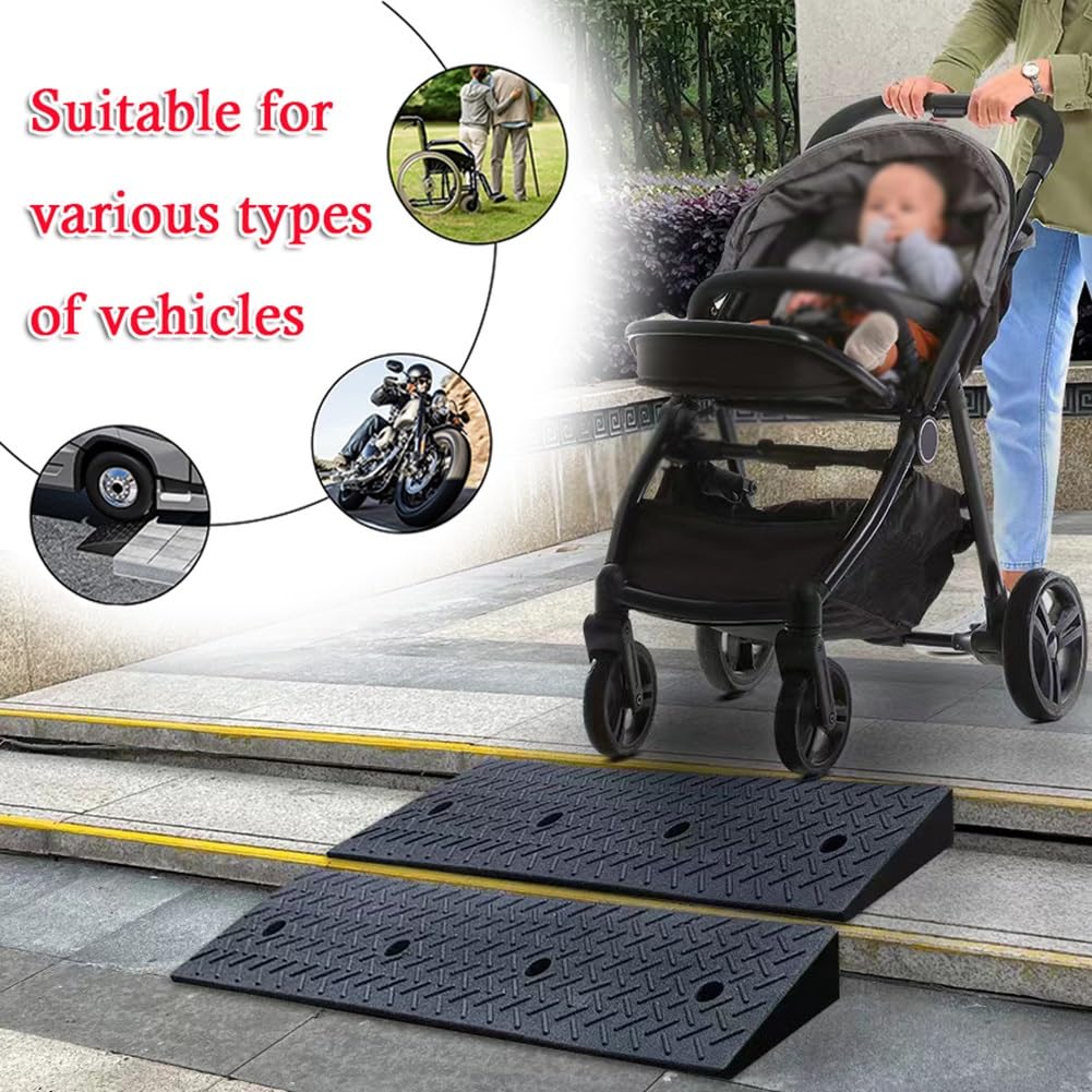 1m/39 Cali Gumowa Rampa Krawężnikowa, Wytrzymała Rampa Podjazdowa, Rampa Progowa do Doku Załadunkowego Chodnik Samochód Hulajnoga Motocykl (Size : 100x35x12cm)