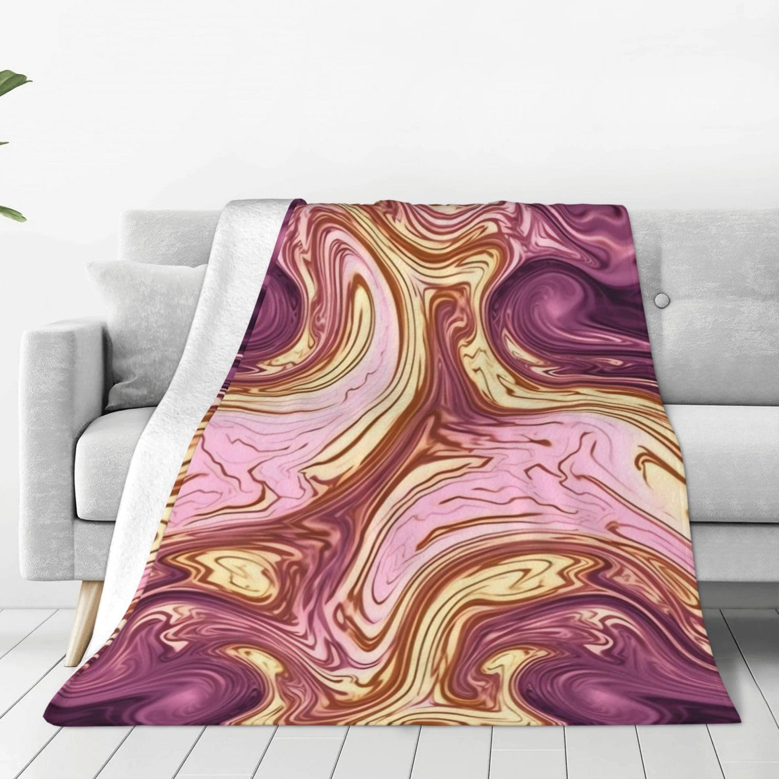 Couverture polaire légère anti-froid en micro-polaire violette pour bureau et salon