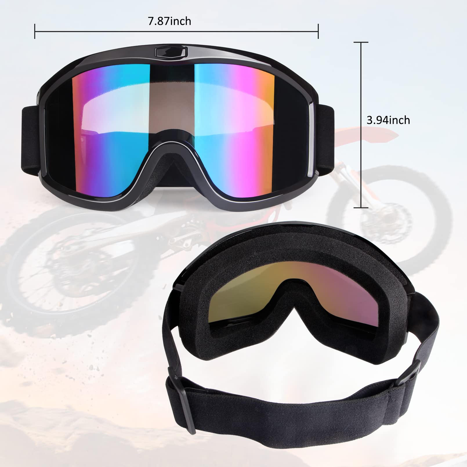 Occhiali da motocross, anti-appannamento, UV, ATV, fuoristrada, motocross, motocross, occhiali da motocross