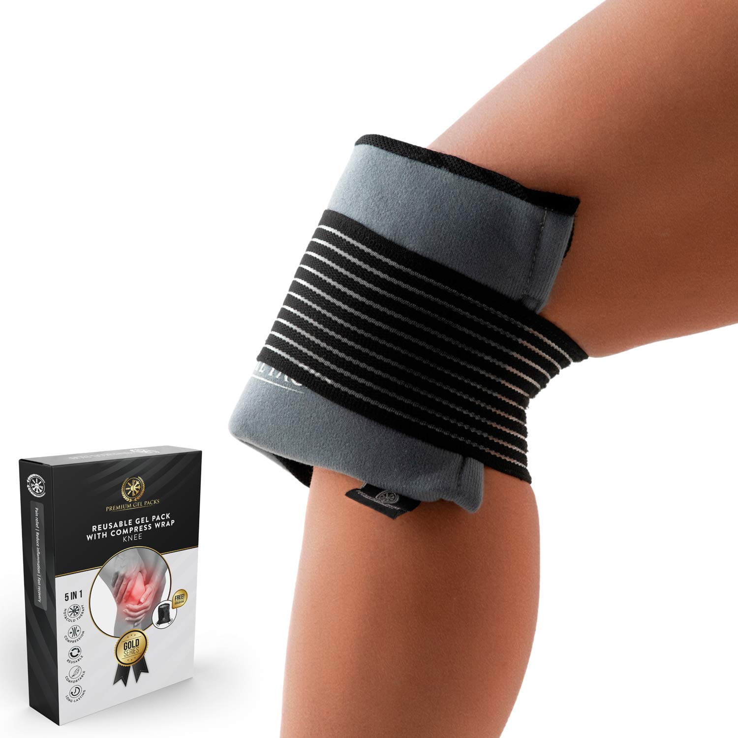 Reusable Gel Ice Packs for Knees Injuries (28x17 cm) Hot & Cold
