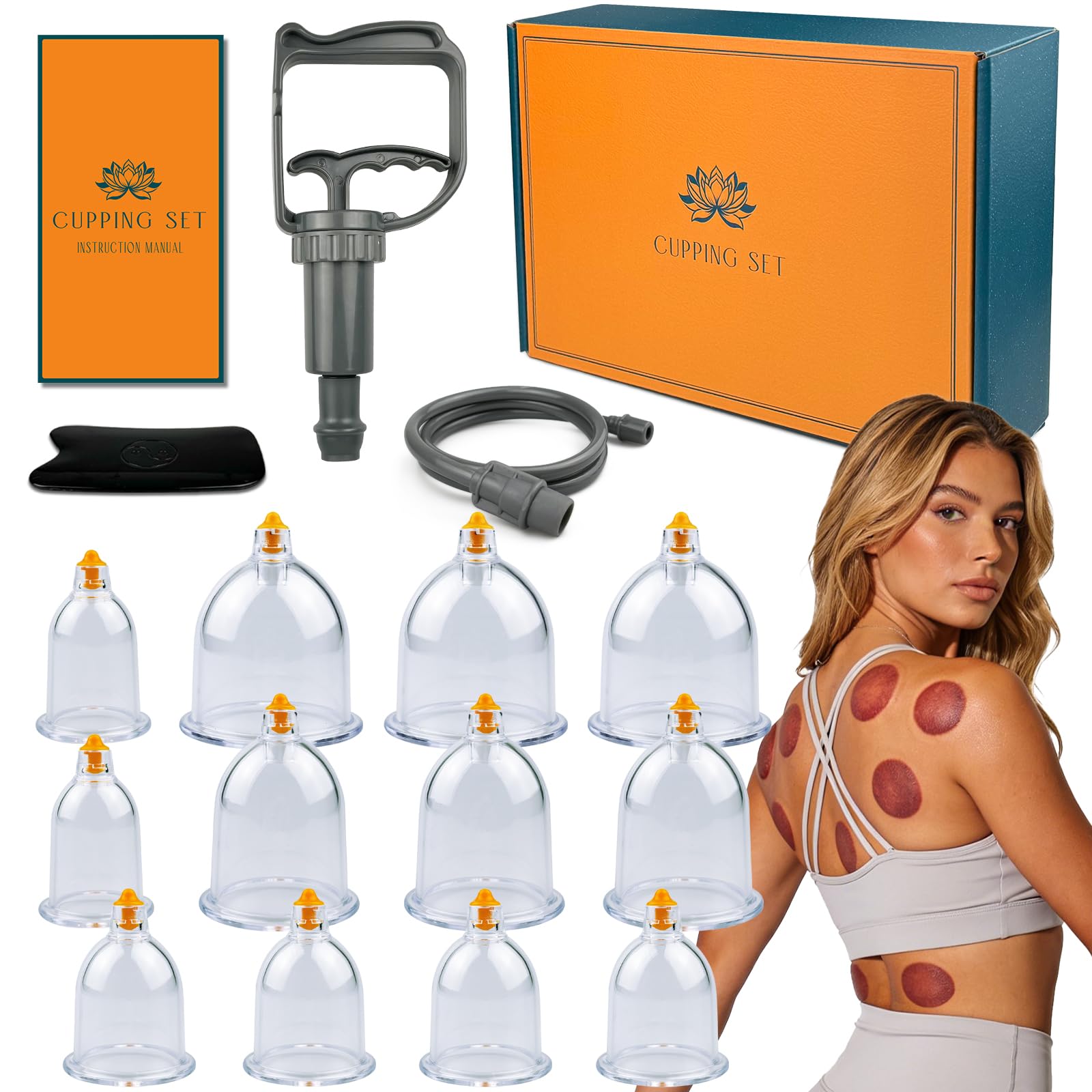 DEFUNX 12 Cups Cupping Set - Cupping Kit for Massage Therapy at Home Massage Cups for Whole Body