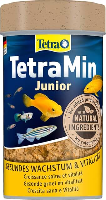 TetraMin Junior Fish Food in the Shape of Small Flakes for Young Growing Fish from 1 cm Length, Special Growth Food, 100 ml Tin product image