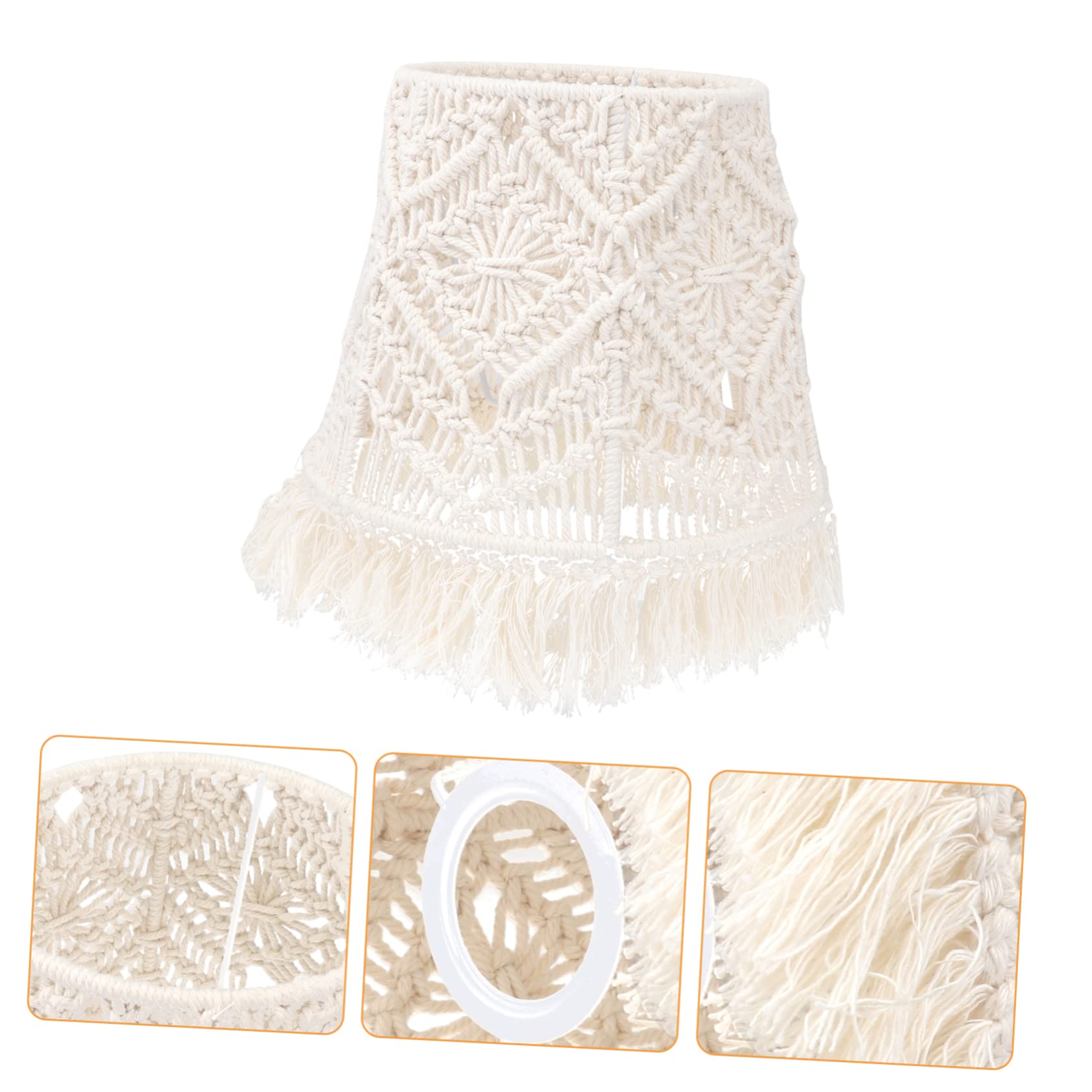 BESTonZON 1kawałek Klosz Lampy z Makramé Stylu Boho Ręcznie Wykonany Abażur Do Lampy Stojącej Elegancka Dekoracja Do Salonu i Sypialni Woven Cotton Rope Shade