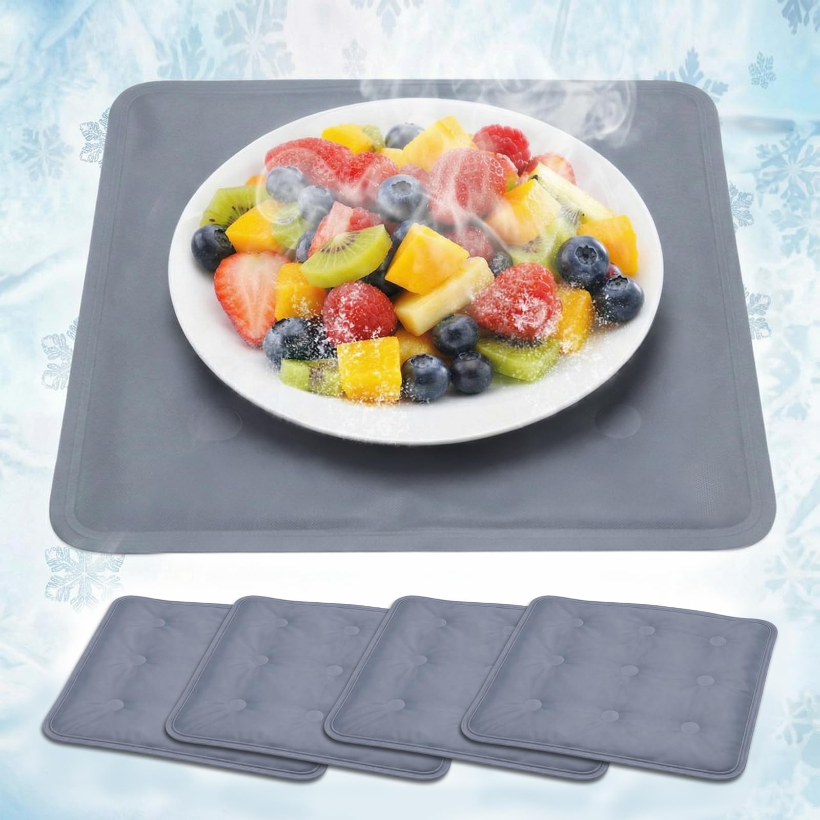 Photo 1 of Reallnaive 4 Pcs Cooling Mat for Food, Gray