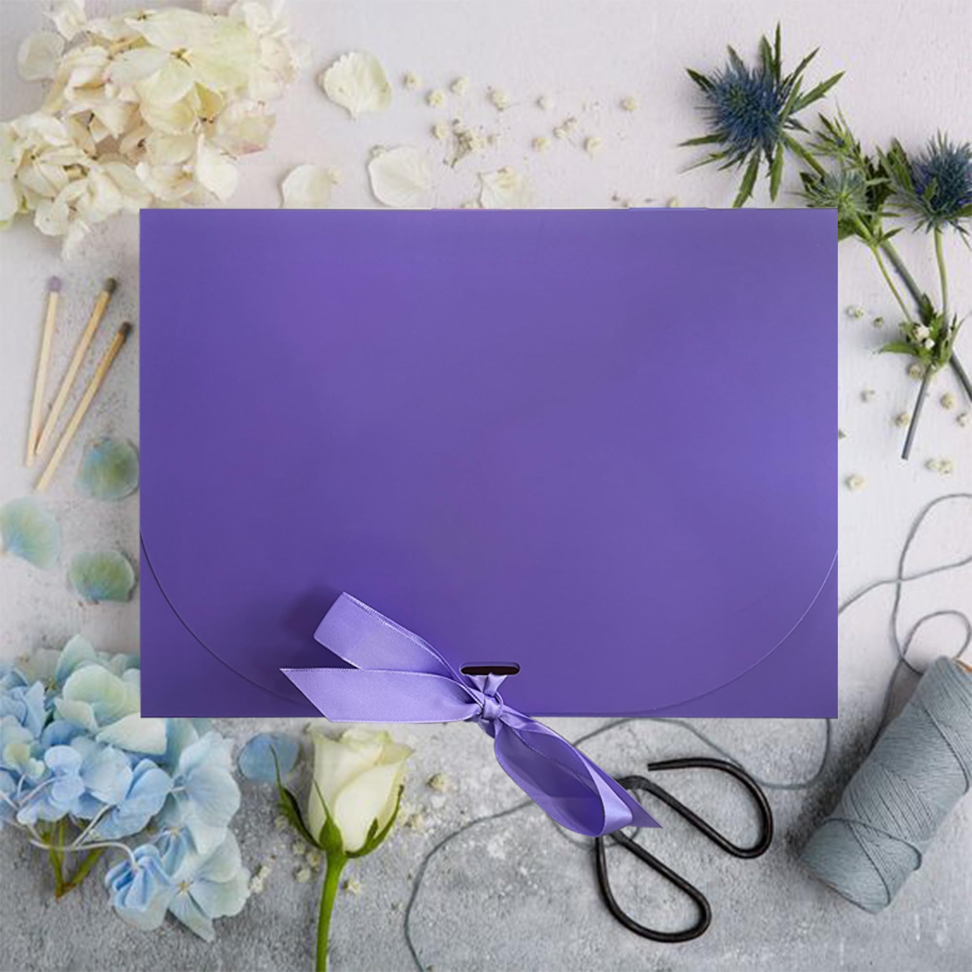 LADY&HOME 10 Pcs Gift Boxes with Lids,10x8x4 inch Bridesmaid Proposal Box with Ribbon,Paper Boxes for Wedding,Gift Packing,Birthday,Party,Christmas (Lavender)