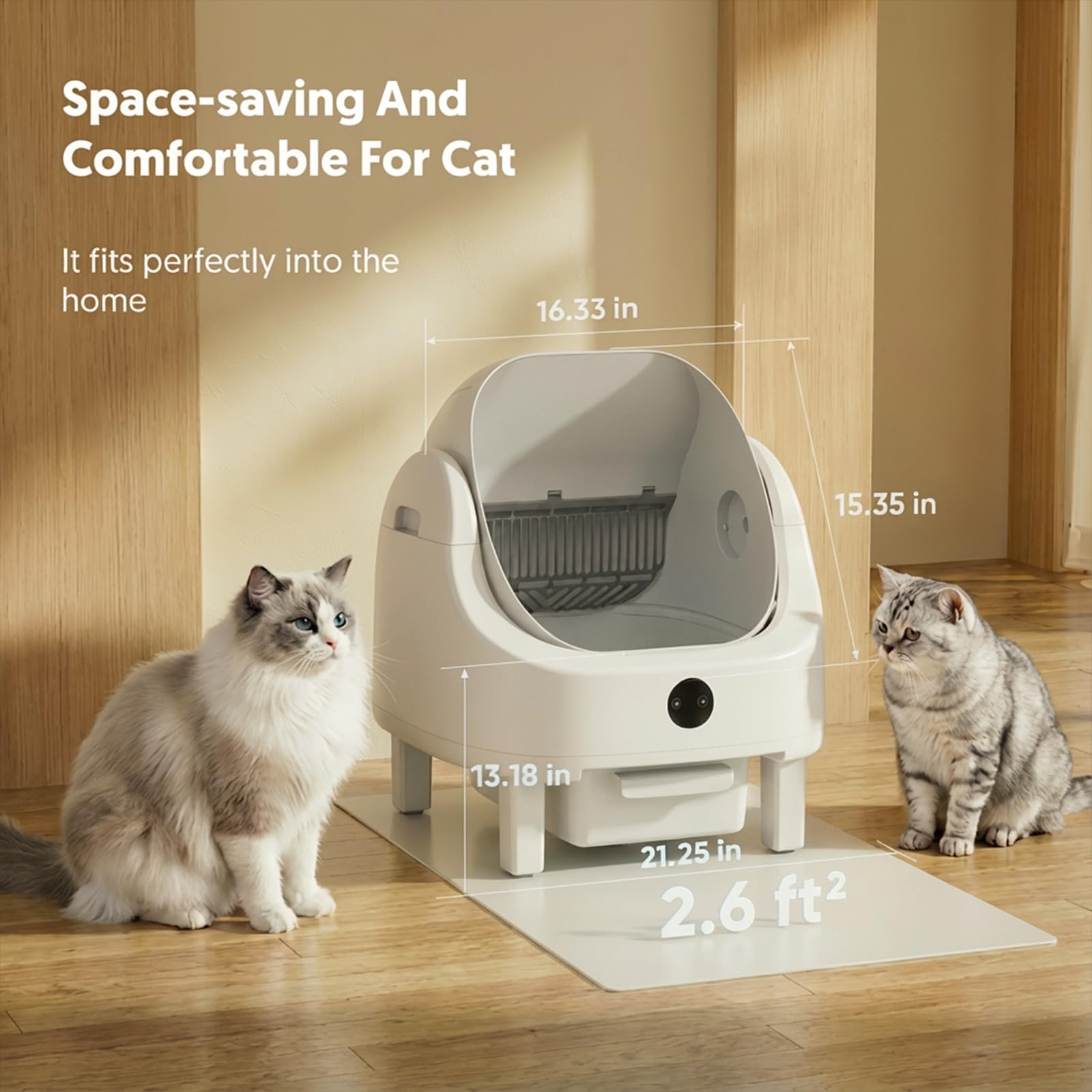 Automatic Litter Box, Self Cleaning Litter Box for Multiple Cats, Odor & Scoop Free, Apple Control, Large Space with Safety Protection, Opening Top, Real-Time Monitor - image 5
