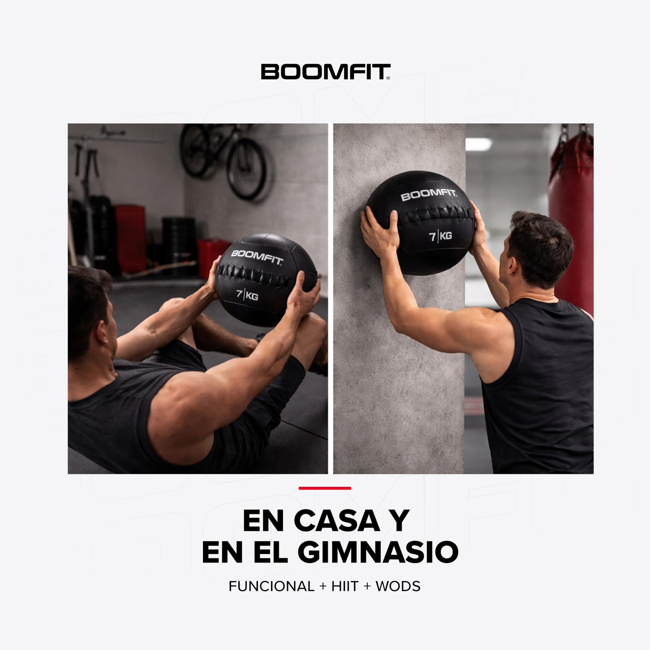 BOOMFIT Wall Ball 2–15 kg | Balón Medicinal Antideslizante Superficie Lisa | Carga centrada Estable | Progresión por Pesos sin Cambiar sensaciones | Crossfit, Funcional y HIIT