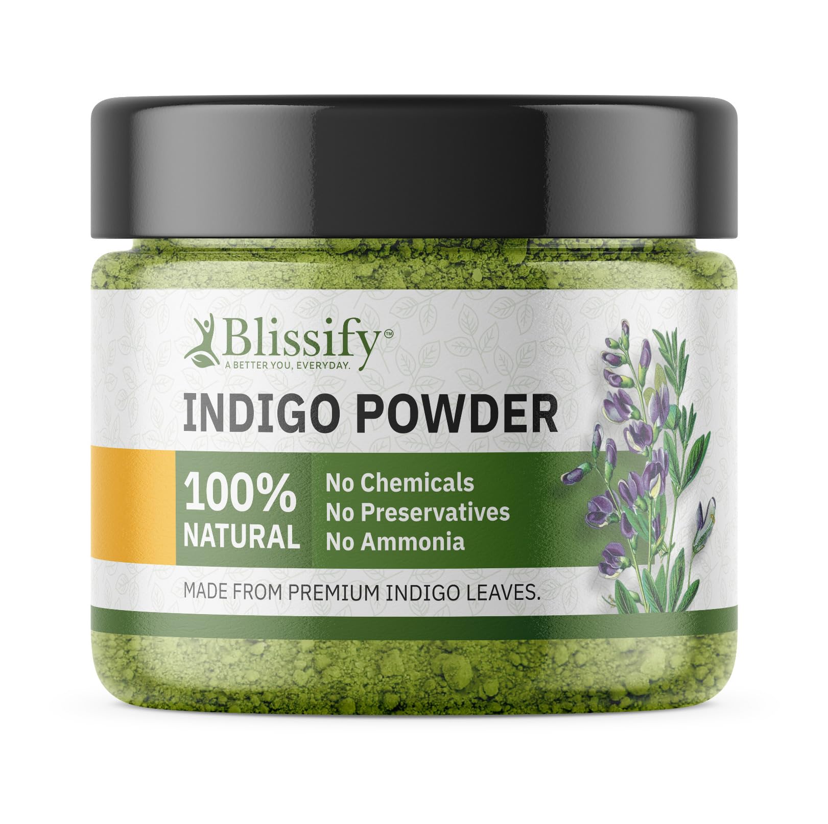 Blissify Indigo Powder 200g - Natural Hair Dye & Herbal Colorant | Organic, Vegan, Chemical-Free | Perfect for Hair Care & DIY Beauty Recipes (200g (Pack of 1))-image-5