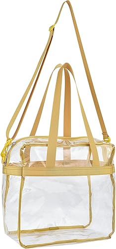 Vista 383 de Oraben Bolsa transparente transparente aprobada para estadios de 12 x 6 x 12 pulgadas, bolsa de estadio para trabajo, juegos deportivos, gimnasio