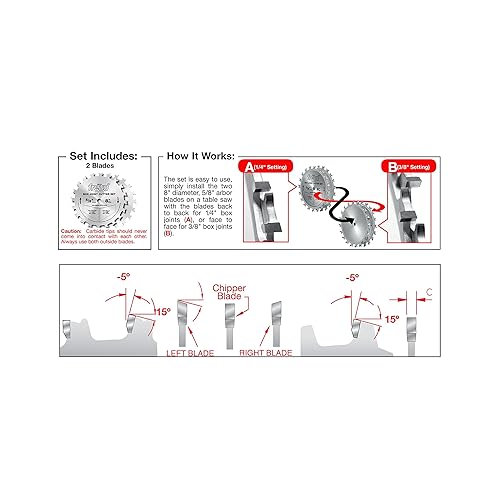 Miniatura 3 de Freud SBOX8 juego de cortadores de juntas de caja de 8 pulgadas
