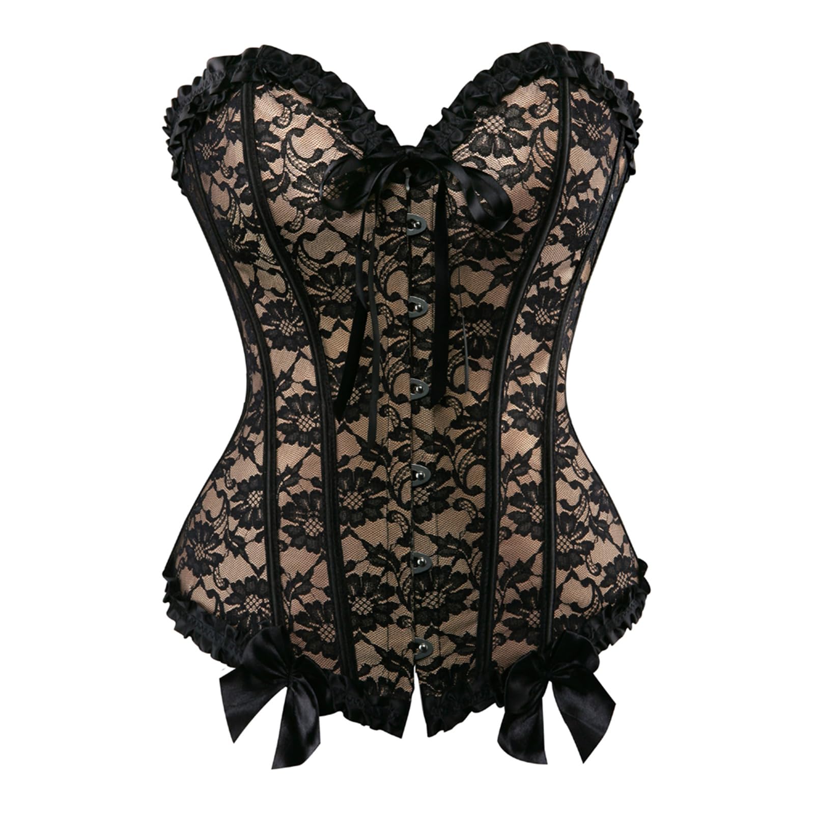 Zhitunemi Corsets For Vampire Costume Women: Floral Bustier Corset Tops For Women - Burlesque Moulin Rouge Costumes
