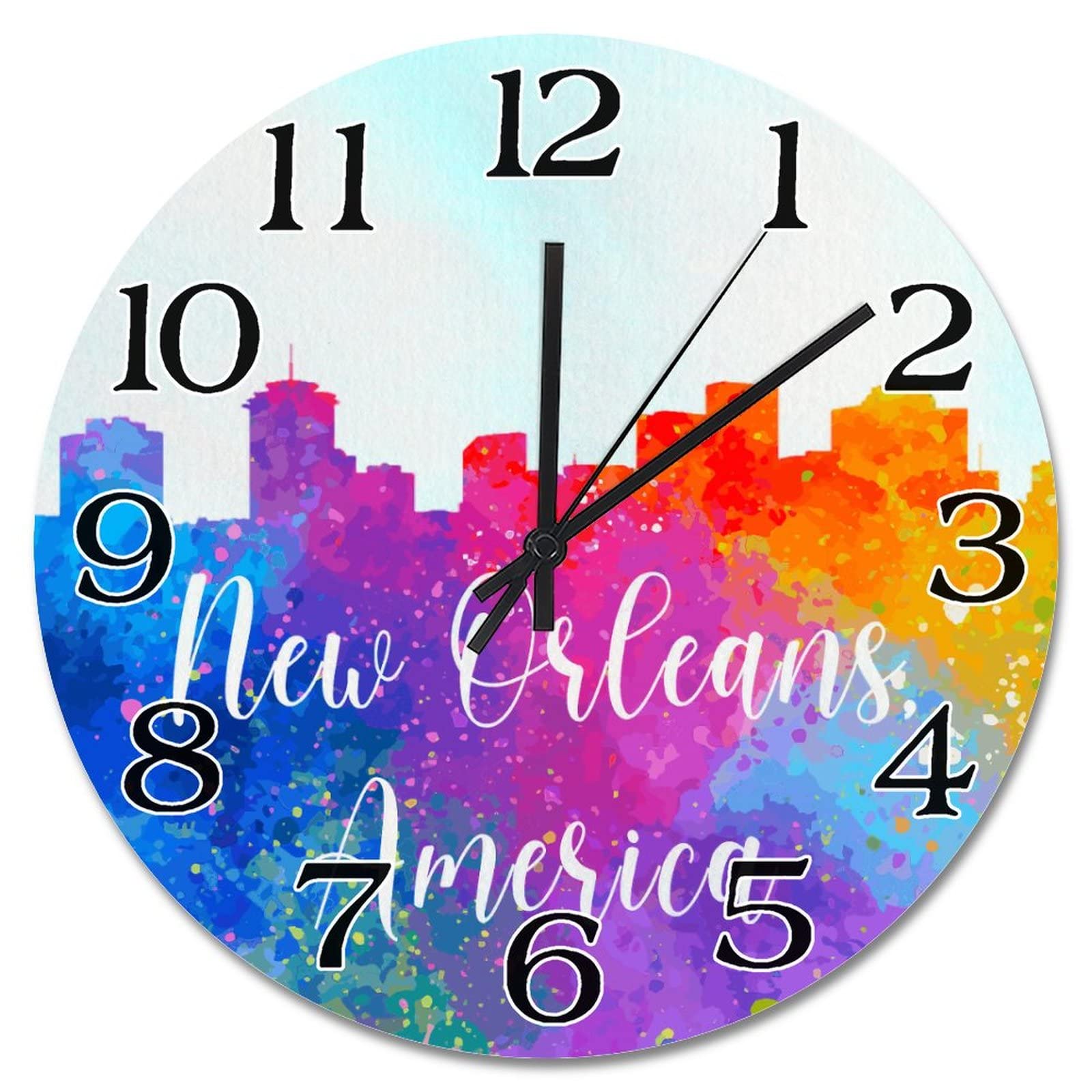 Horloge murale à piles 38 cm grand format pour salon rétro et chambre à coucher