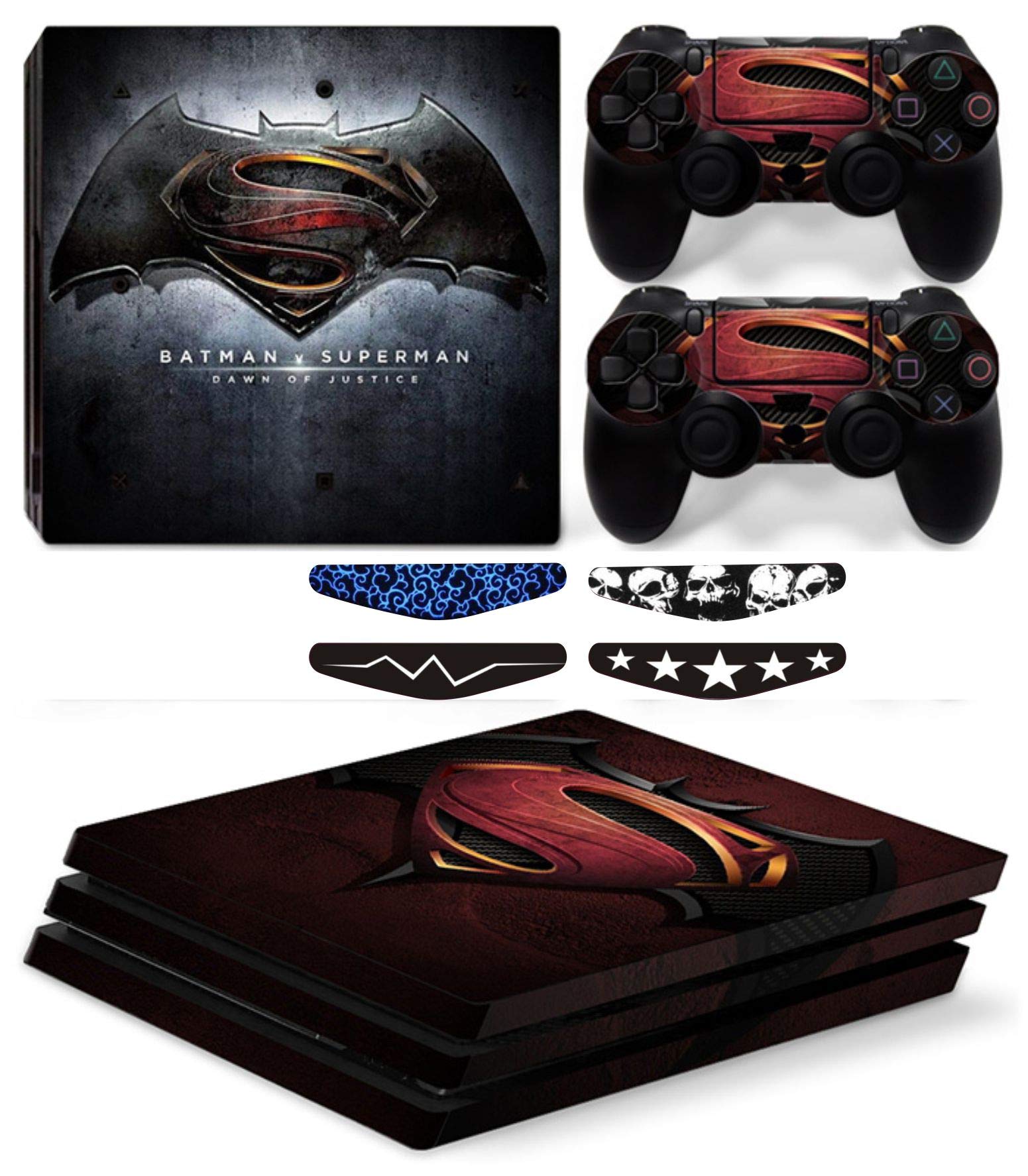 Elton Batman v/s Superman Dawn of Justice Theme 3M Skin Sticker Cover for PS4 Pro Console and Controllers + 4 Led bar Decal (B08XBQMG28) Amazon Price History, Amazon Price Tracker