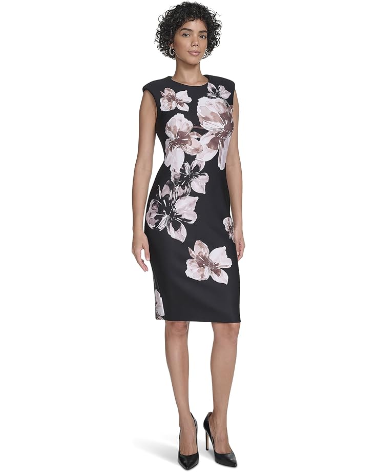 Calvin Klein Cap Sleeve Floral Scuba Sheath - #5 of 5