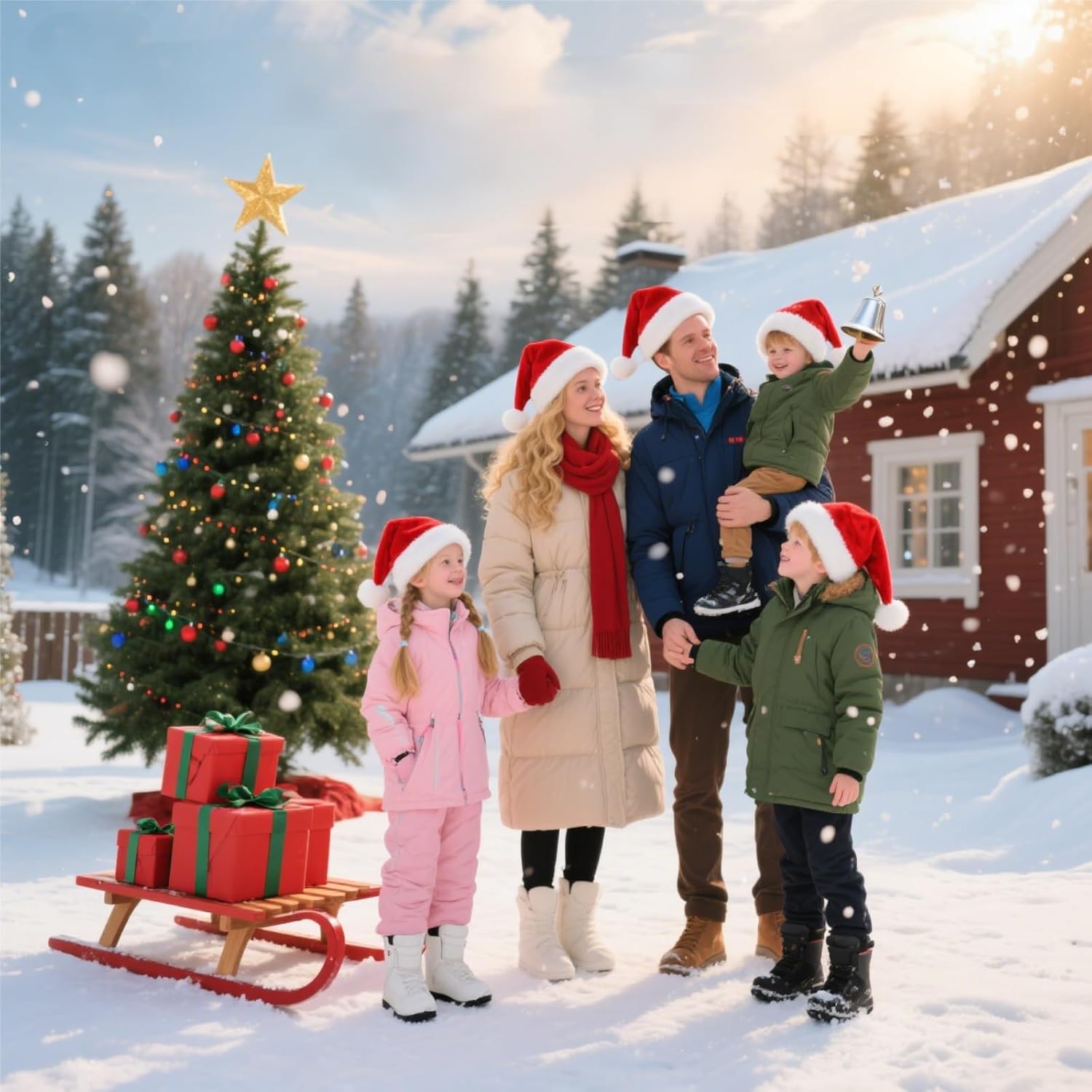 Christmas Hat, Santa Hat Holiday for Adults Unisex Velvet Comfort Extra Thicken Fur Xmas Hat for New Year Festive Party