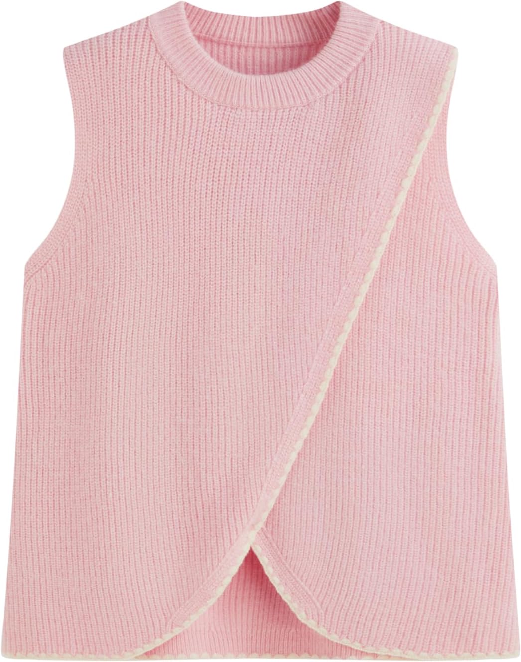 CIDER Sweater Vest Women Wrap Cropped Sweaters Color Block Knit Tank Tops | Cozy Crewneck Sleeveless Sweater Vest, Trendy Fall Fashion, Casual Winter Outfits