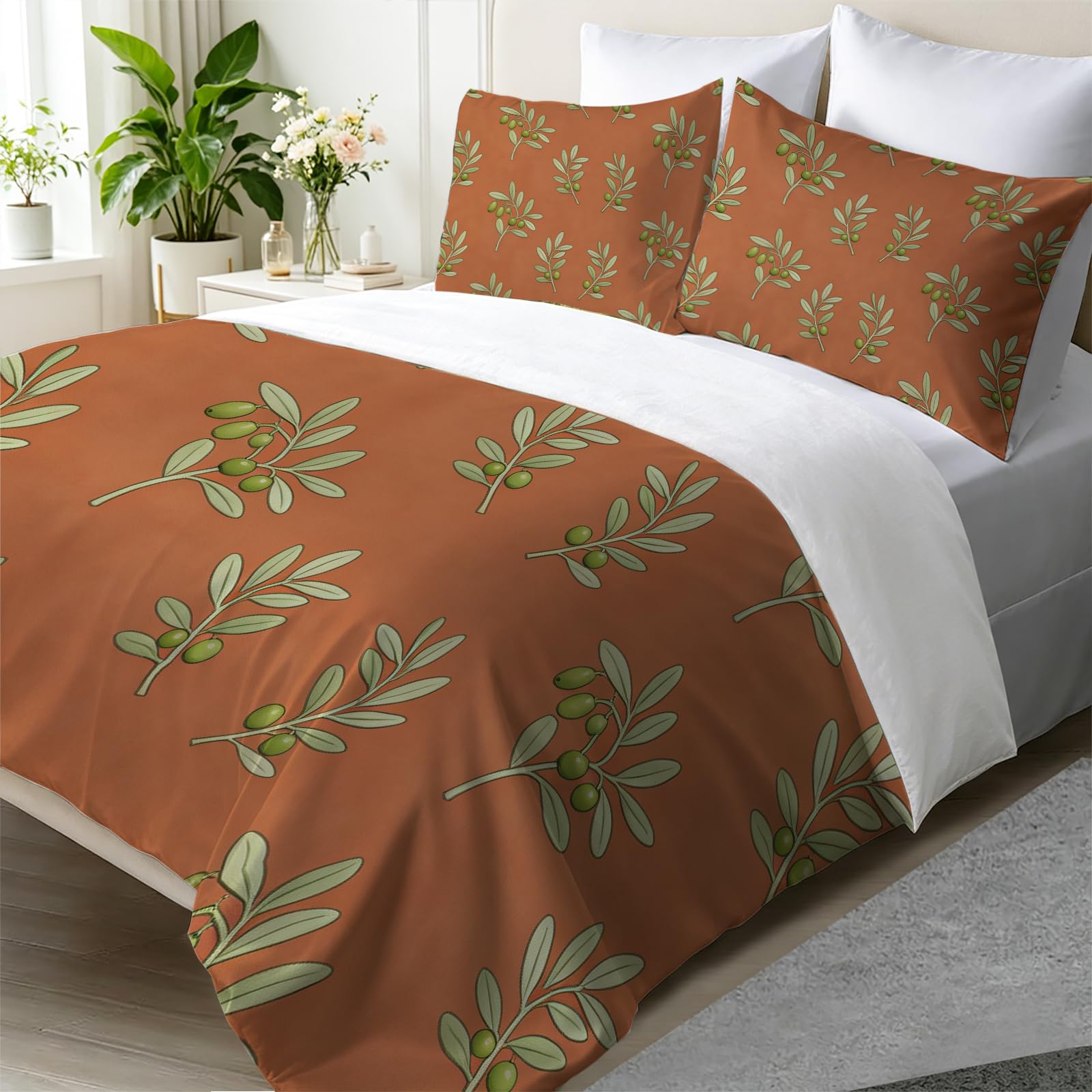 Housse de couette style botanique rétro pour instaurer une ambiance apaisante