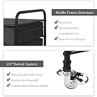 Vista 7 de Mini soporte para nevera con almacenamiento, 120 libras BlackMini mesa de nevera, carrito de refrigerador de 2 cajones con ruedas, soporte