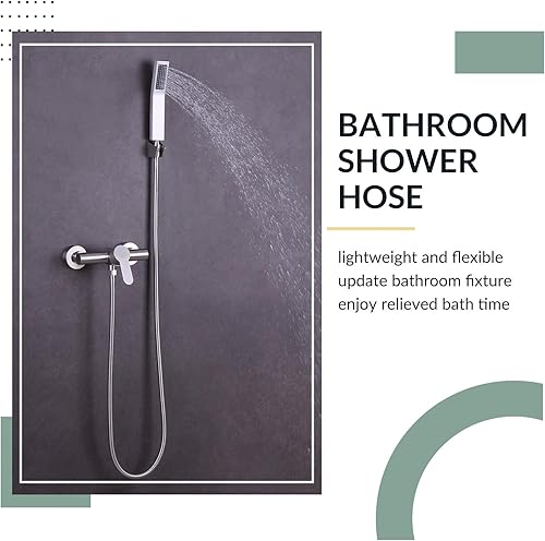 Miniatura 6 de APLusee - Manguera de ducha flexible de 59 pulgadas, tubo de ducha de acero inoxidable 304 con conector giratorio de latón, pieza de repuesto