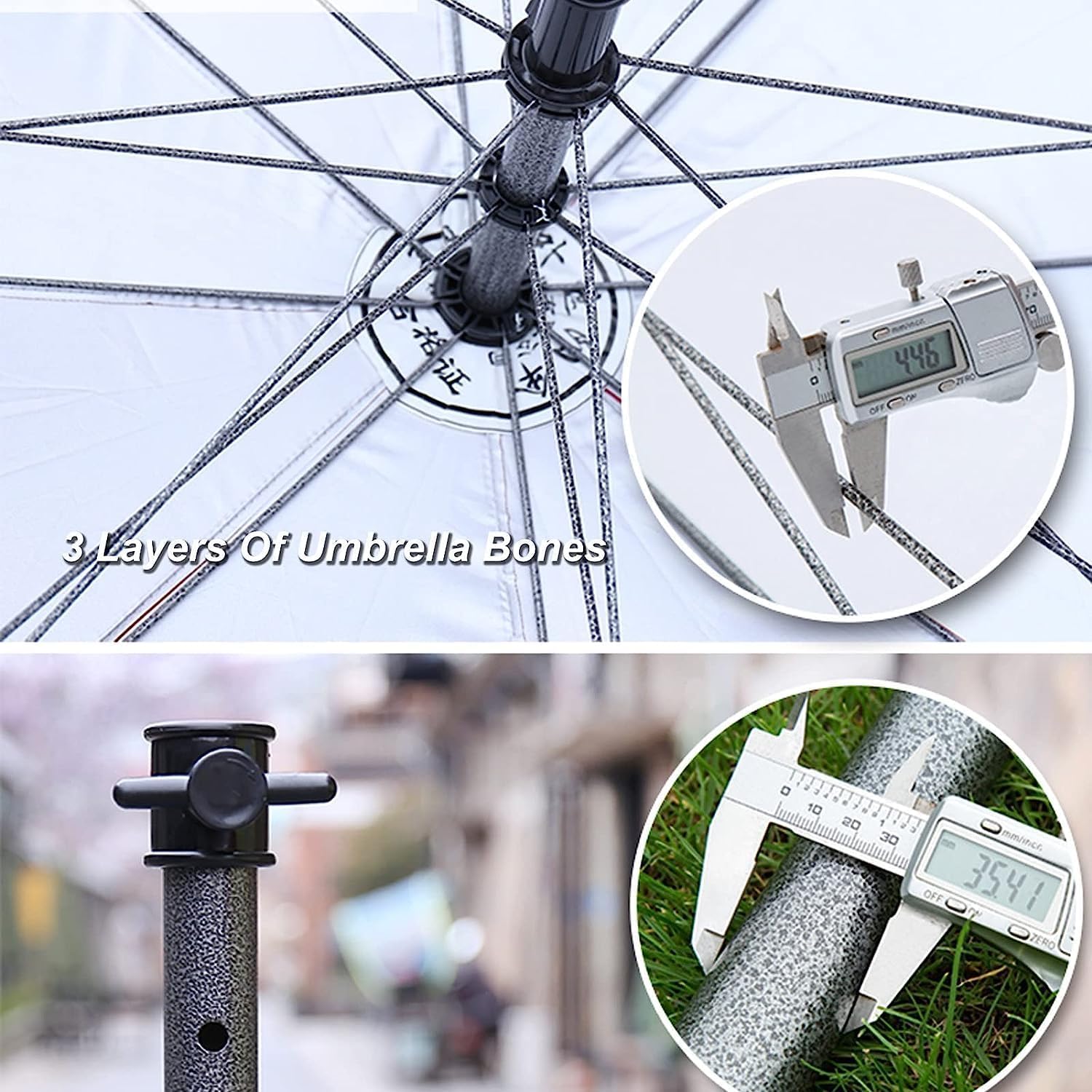 XYNSNDB Parasol Parasol ogrodowy Parasol targowy 7,8 FT Parasol plażowy Okrągły parasol tarasowy z drążkiem ze stali węglowej i 8 żebrami Parasol zewnętrzny na balkon, trawnik, basen Parasol