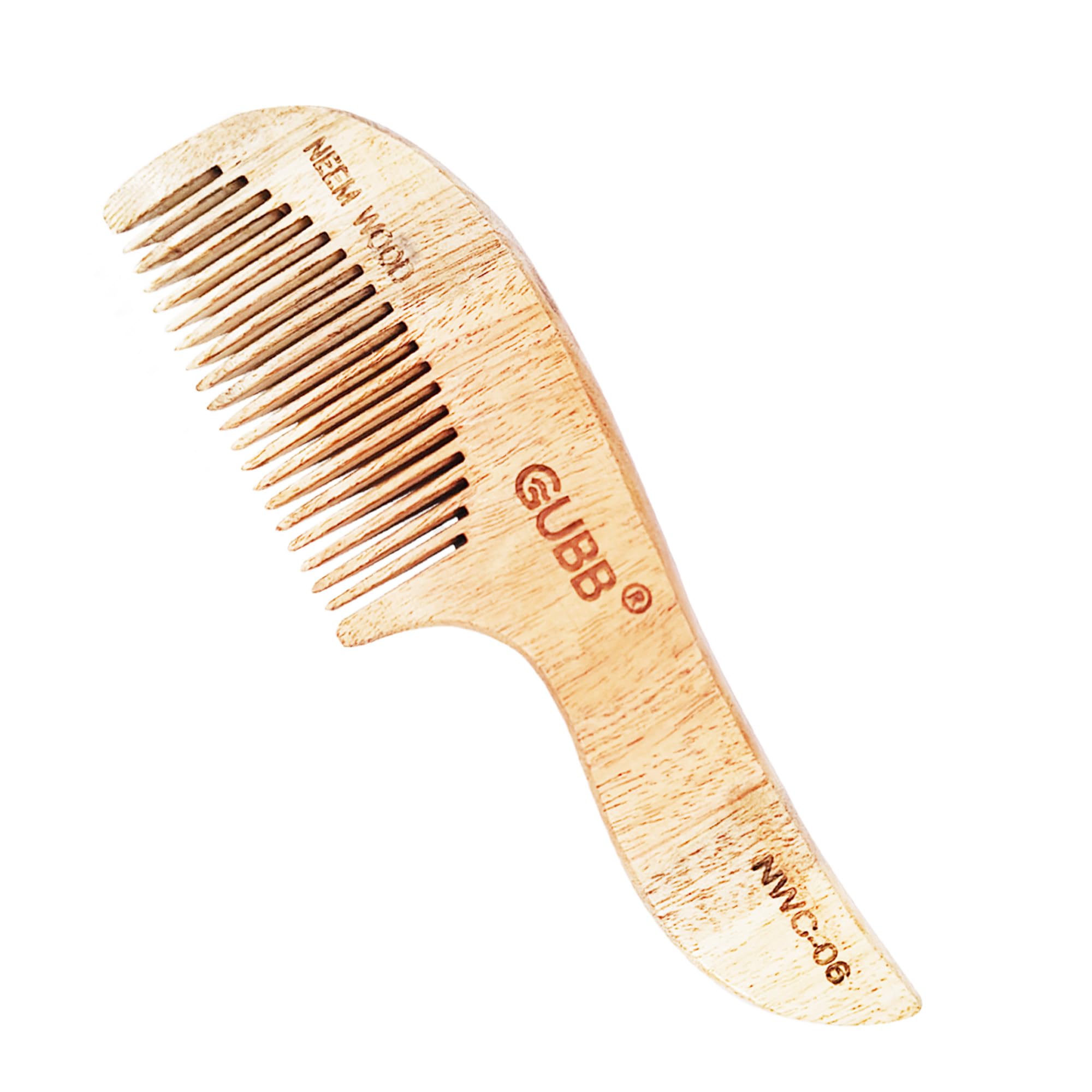 GUBB Neem Comb With Small Handle – Effortless Detangling, Frizz Control, and Shine | Ideal for Men and Women-image-3