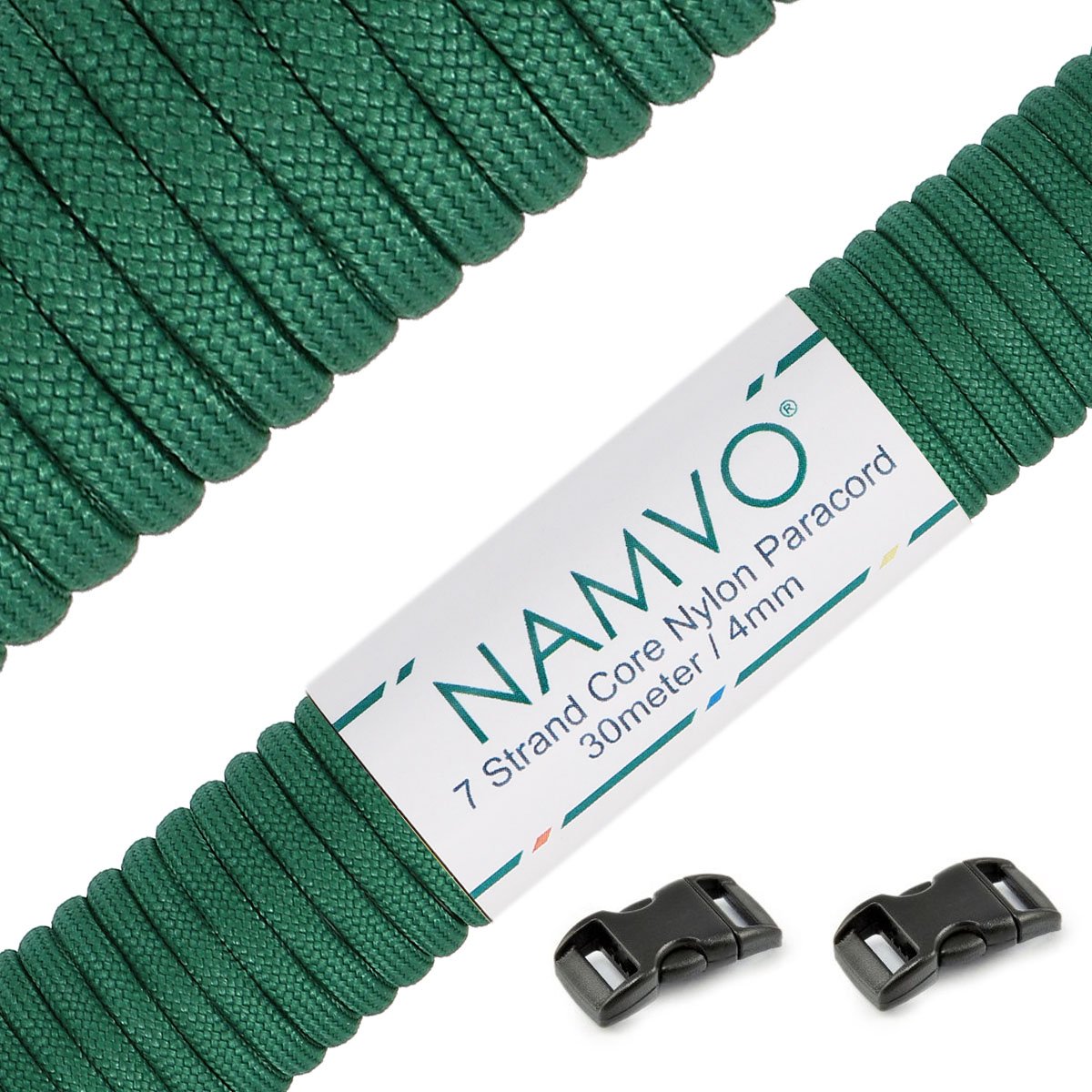 Namvo 550 Paracord Mil Spec Type III 7 Strand Parachute Cord Total Length 100ft/30 Meters Solid Color — view 40