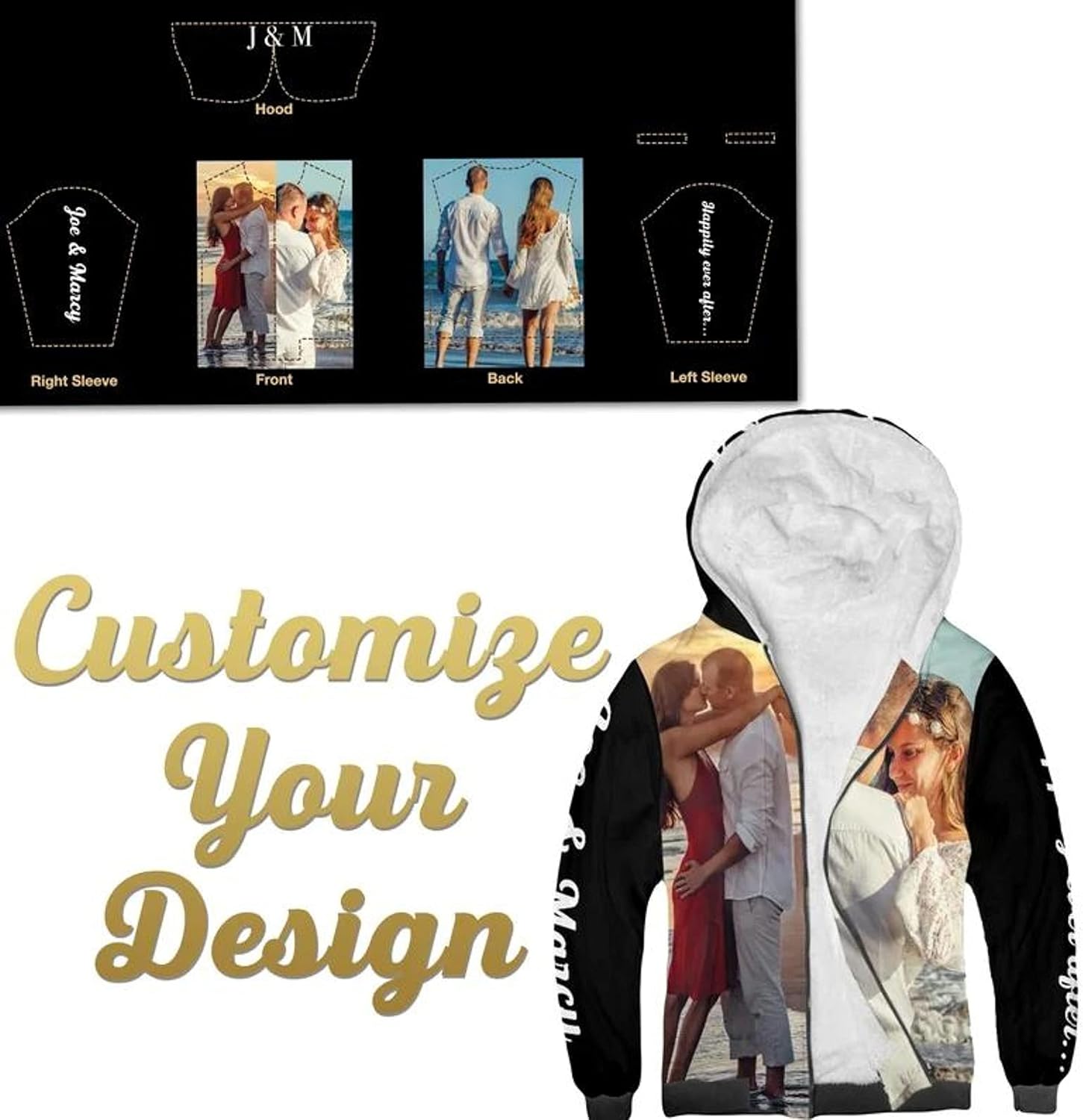 Custom Fleece Zipper Hoodie Adult Fashion Jacket Picture Photo Hoodie