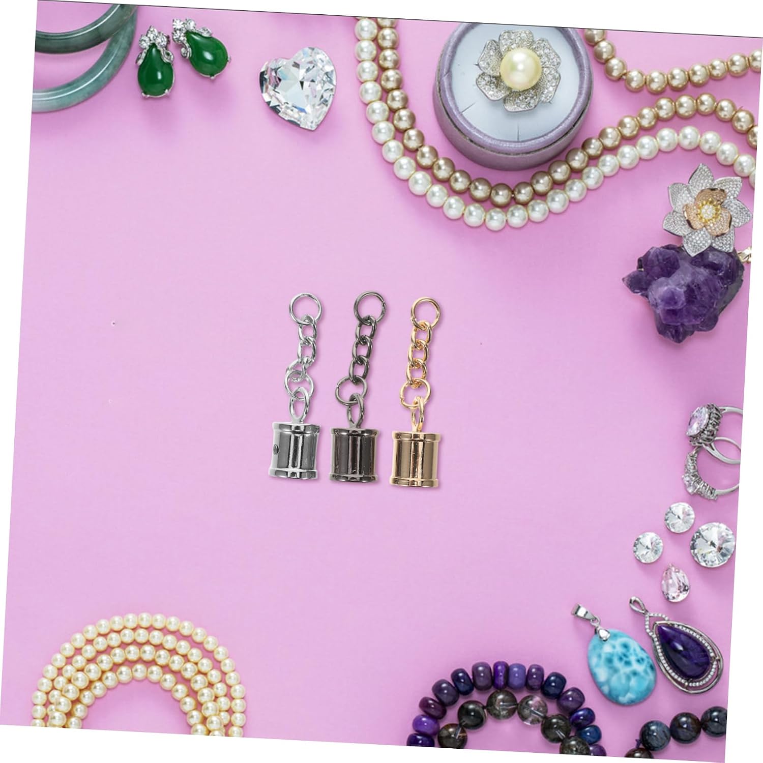 Gatuida 24pcs Durable Tassel Caps with Chain for Bead Ends Compatible with Necklaces Bracelets and Handbags Stylish Accessory for DIY Crafts