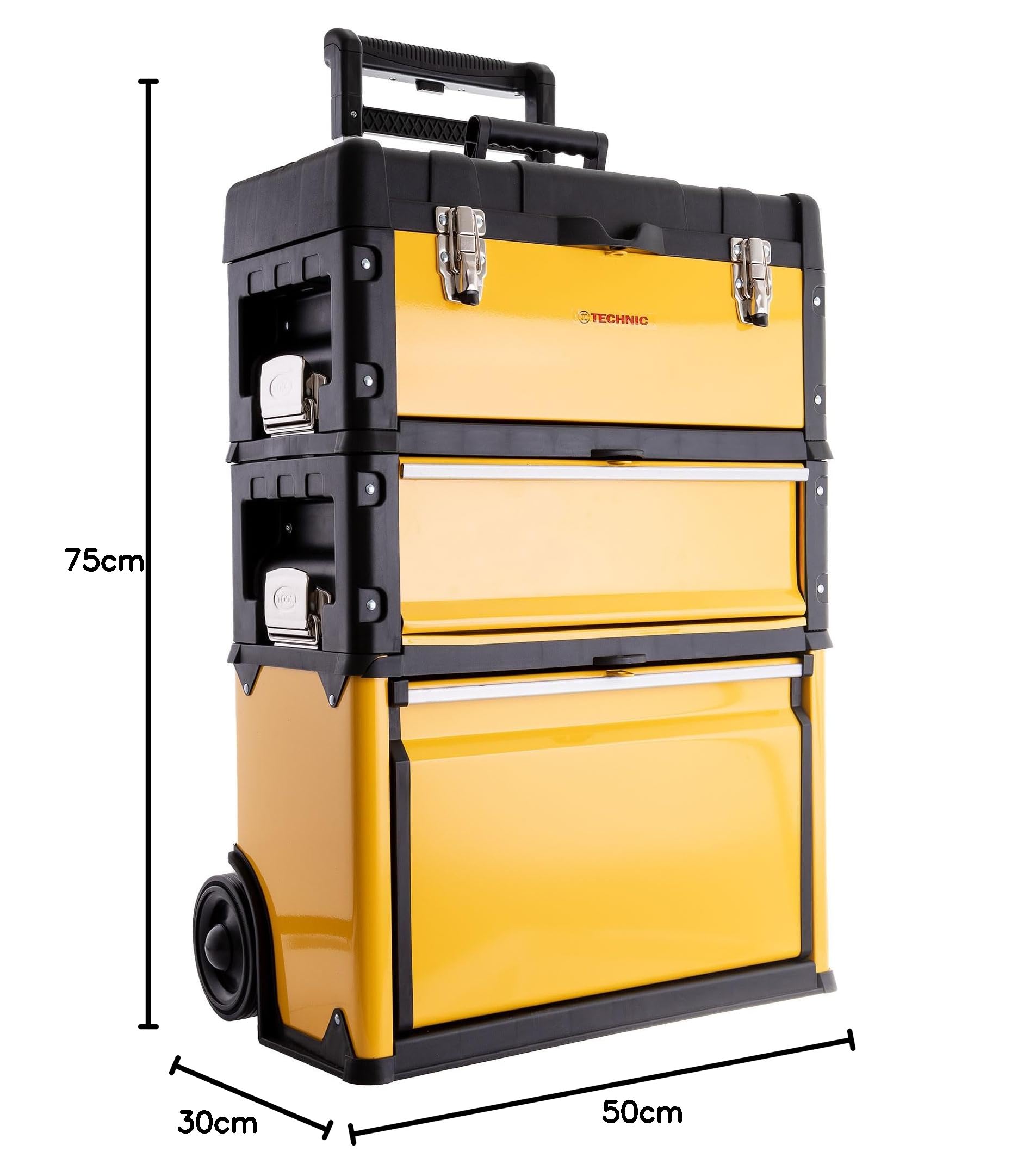 TC TECHNIC Chariot à outils pour l'atelier 3 segments distincts Coffre à outils 72cm grand