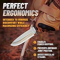 Vista 9 de Cuchillo de caza con vaina de supervivencia para hombres, el mejor cuchillo táctico para acampar, caza, senderismo, herramienta de accesorios