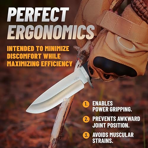 Miniatura 9 de Grand Way Hunting Knife - Survival Knives for Men - Best Tactical Camping Hunting Hiking Knife - Bushcraft Field Gear Accessories Tool - Fixed Blade