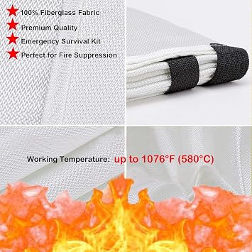 TONYKO Emergency Fire Blanket for Home and Kitchen - Orange - Fire Suppression, Fiberglass Fireproof