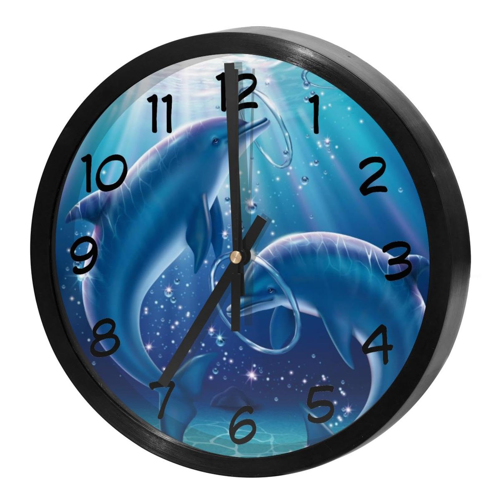 Horloge murale silencieuse pour école et salle de classe design dauphin