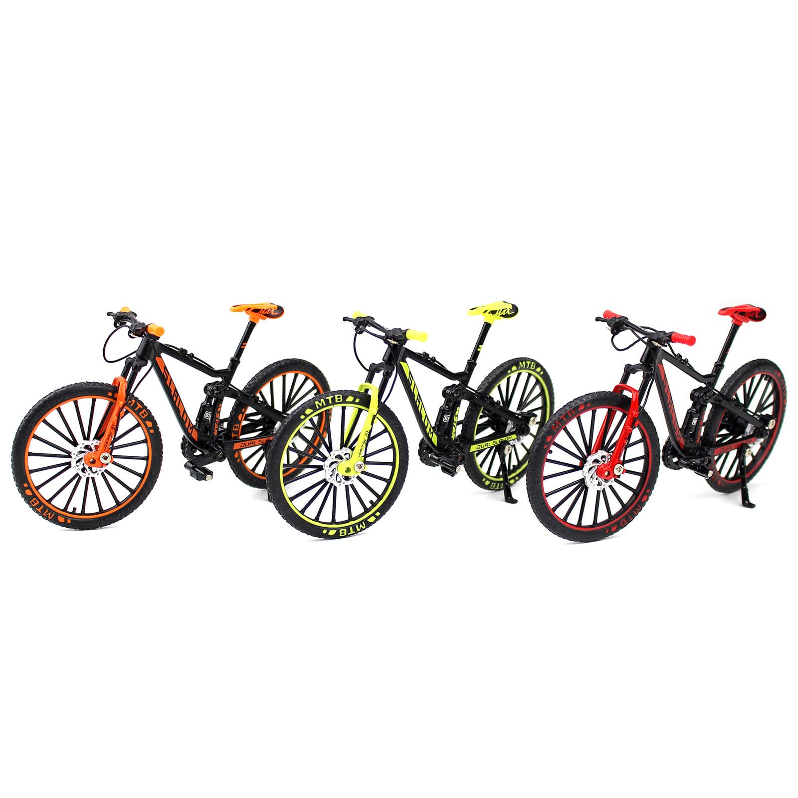MayDONG Vélo de montagne miniature en alliage à l'échelle 1:10 avec couleurs vives, cadeaux amusants et intéressants pour adulte