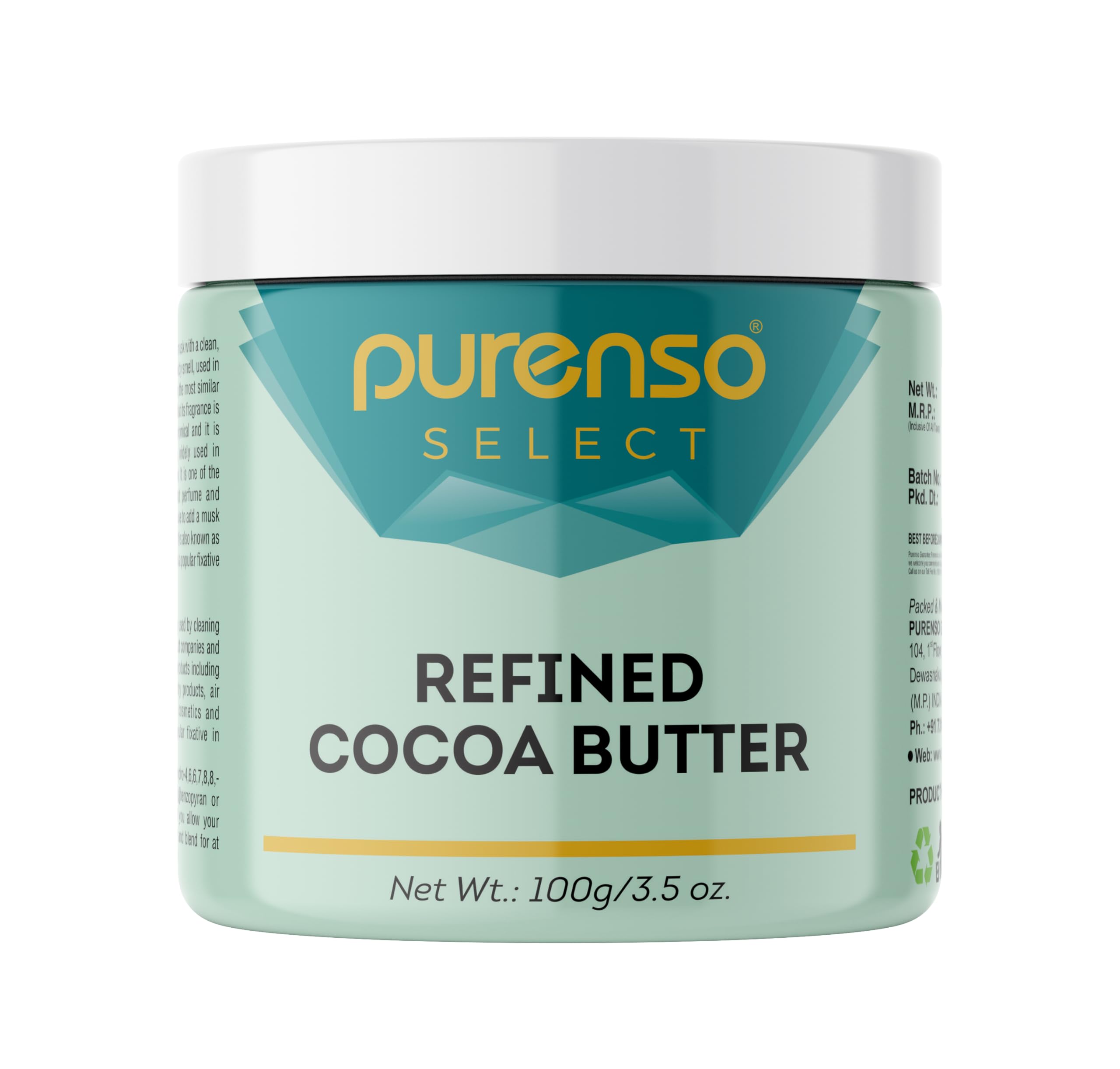 Purenso Select - Refined Cocoa Butter, 100g I Great for Dry Skin, DIY Lip Balm, Body Butter, Lotion, and Soap-picture-30