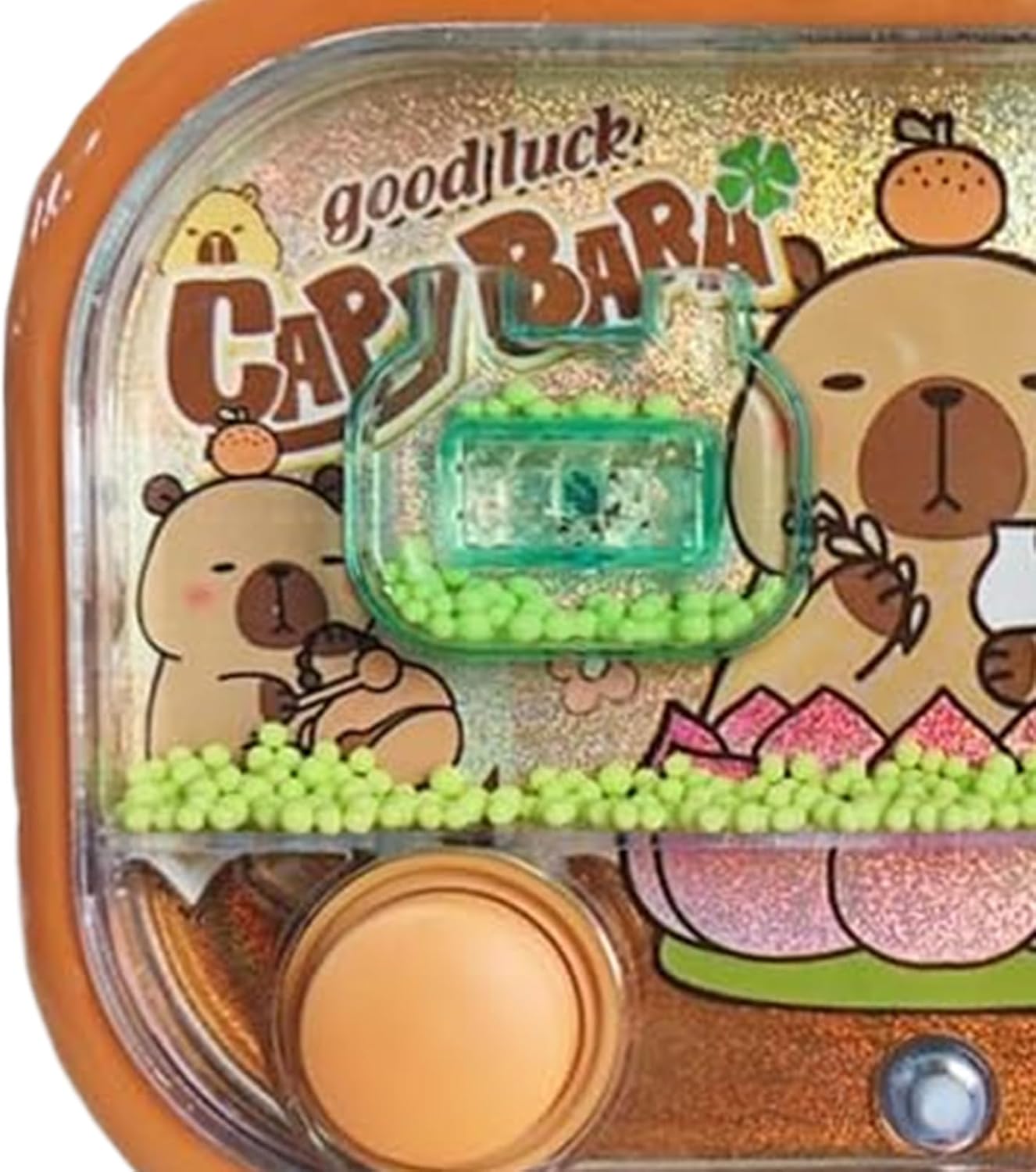 LED Handheld Water Game, Capybara Double-Button Toss Toy, 5.11x4.92x0.78 Inch Game with Water Beads, Light Up Waters Material, Toss Toy with Cute Design, Travel Games for Children and Students