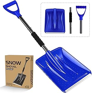 Snow Shovels for Winter, Emergency Snow Shovel Portable Lightweight Utility Detachable Shovel with Ergonomical Handle for ...