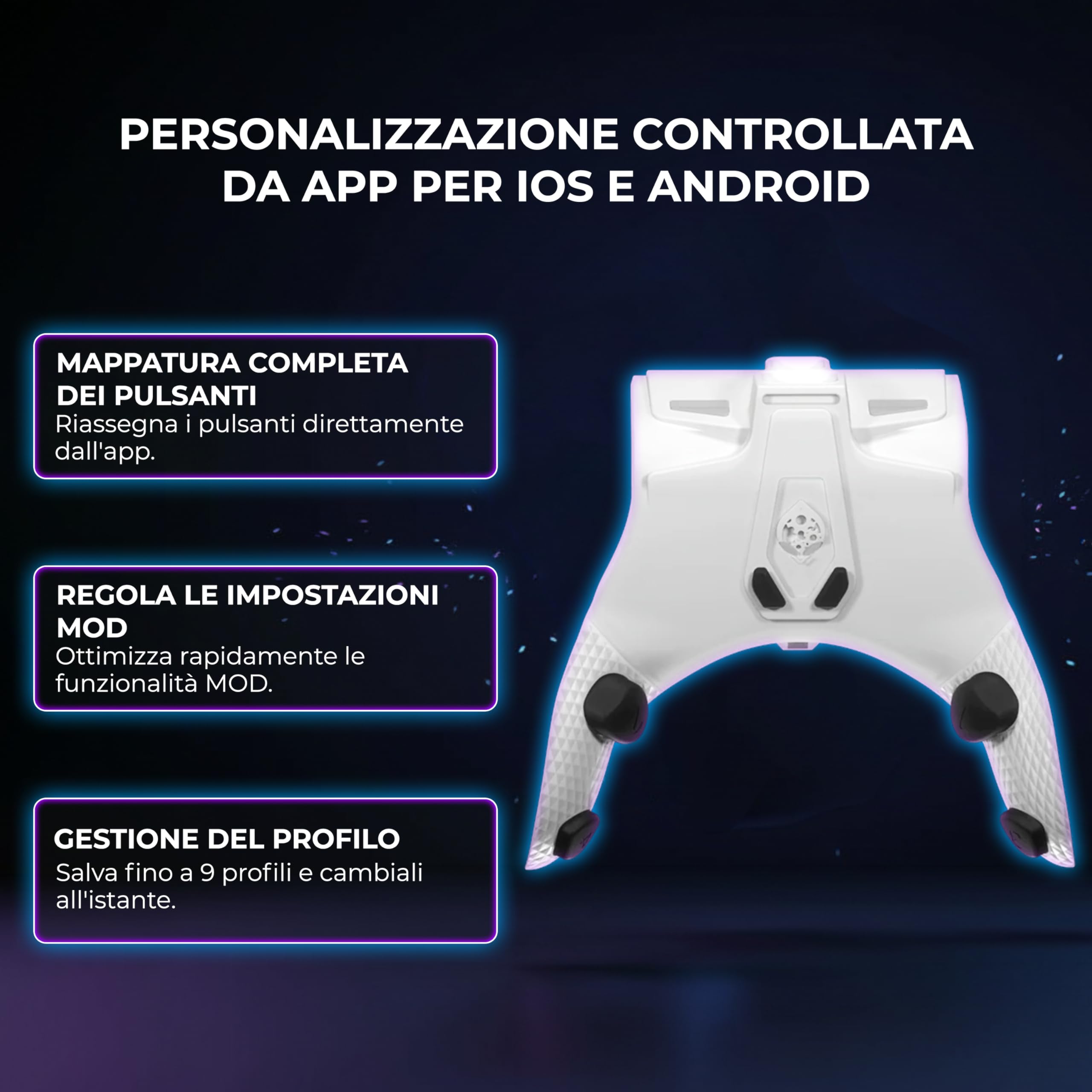 Collective Minds Strike Pack ‘Horizon’ – Kit MOD cablato per controller Xbox | 4 pulsanti posteriori programmabili | Accessorio gaming Xbox con app per pro player | Compatibile Xbox Series X|S e One