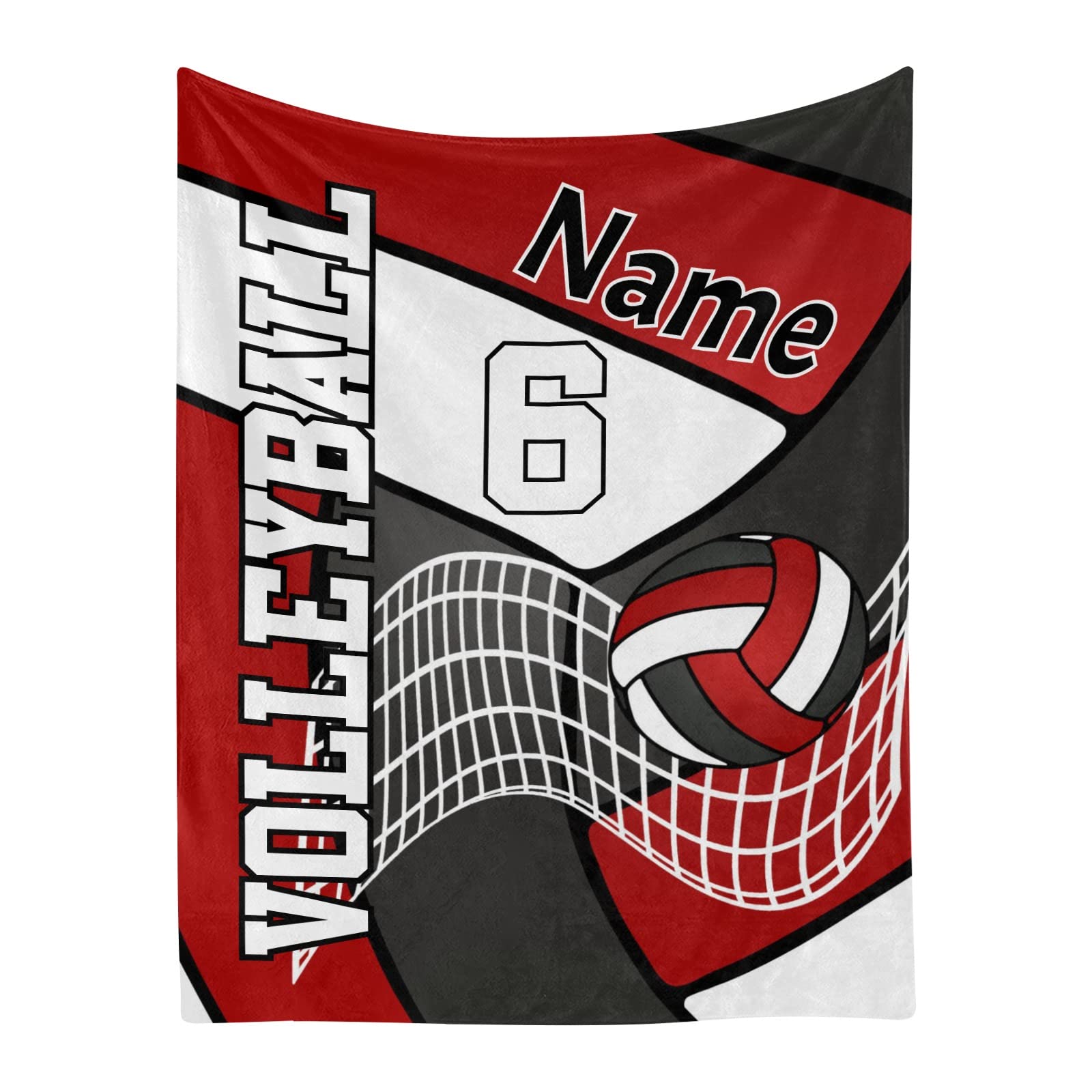 Volleyball Sports Personalized Baby Blanket with Name Soft Throw Fleece Blankets for Girls Boys Newborn Infants Kids Shower Birthday Gift 40X50 inch