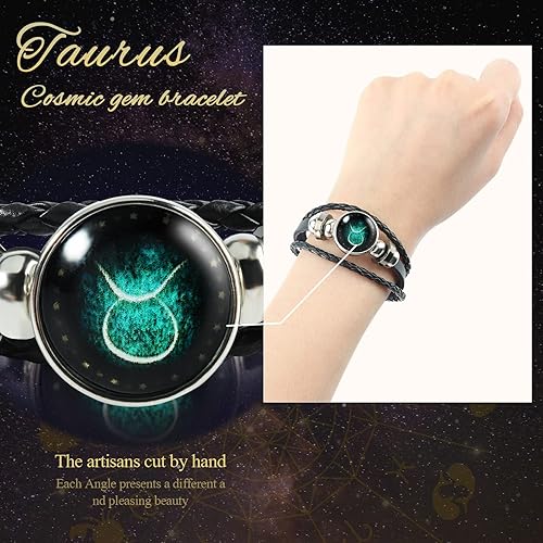 Miniatura 6 de Nicetage Ideas de regalo de cristales curativos de Tauro, 12 signos del zodiaco, cristales curativos naturales con caja de horóscopo, 6 piedras de