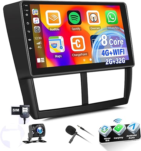 Radio estéreo de coche Android para Subaru Forester WRX 2008-2012 inalámbrico CarPlay Android Auto Mirror Link Bluetooth 9 pulgadas HD Toucscreen