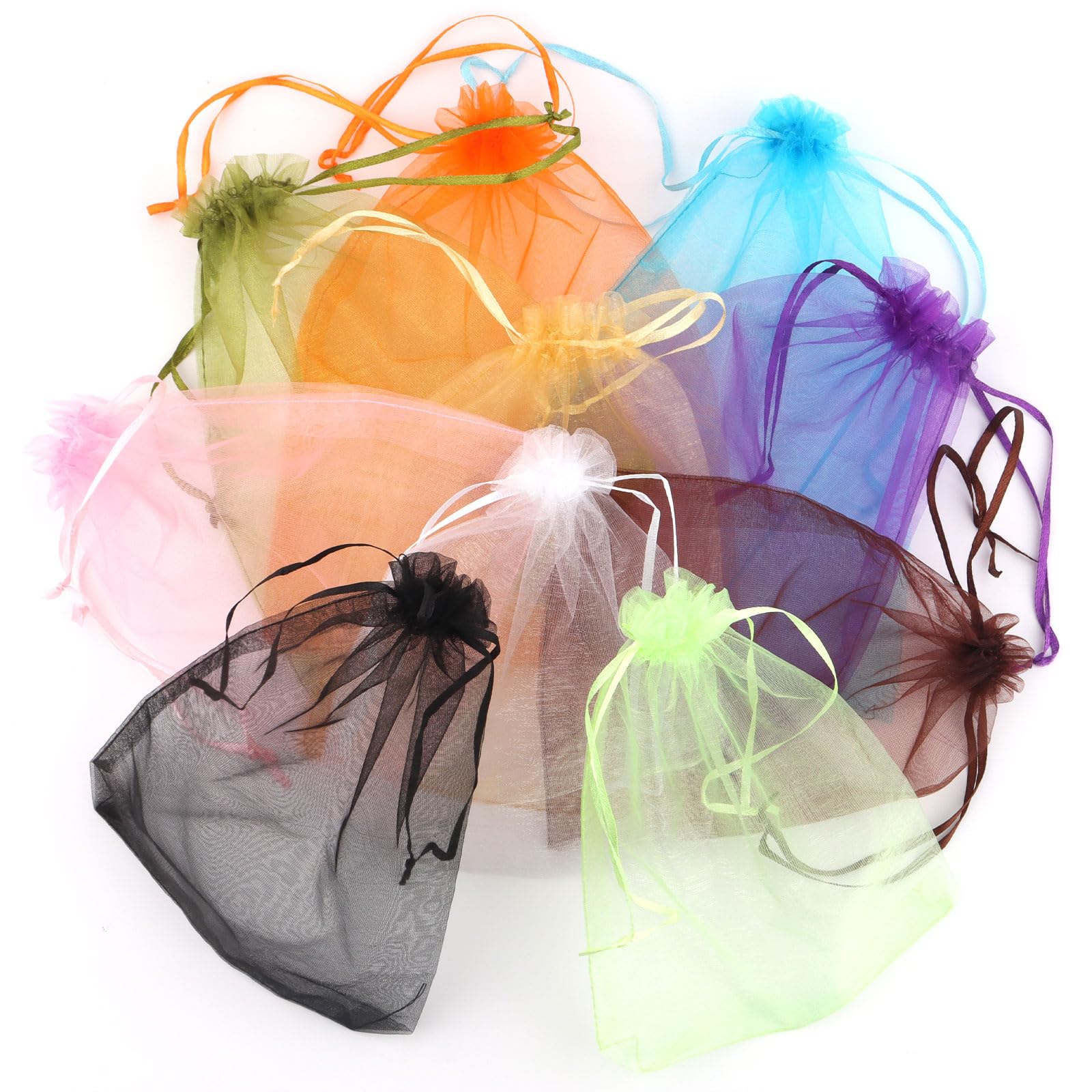 50 Pièces Sachet Organza, 15x20cm Pochettes Cadeau Avec Cordon De