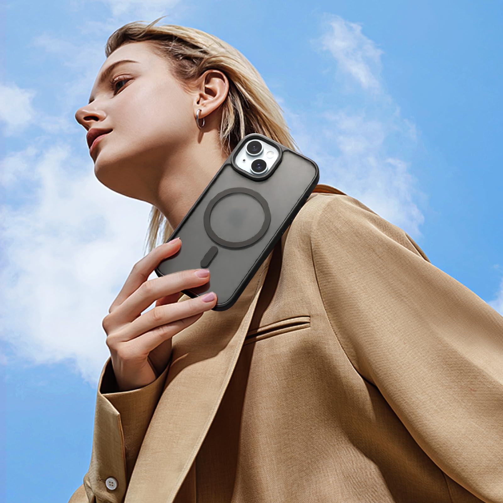 Phone Case For IPhone 13 Pro Max Case Magnetic [Compatible With MagSafe] Soft TPU Bumper Hard Translucent Matte Back Slim Fit Shockproof Protective Cover Men Women G