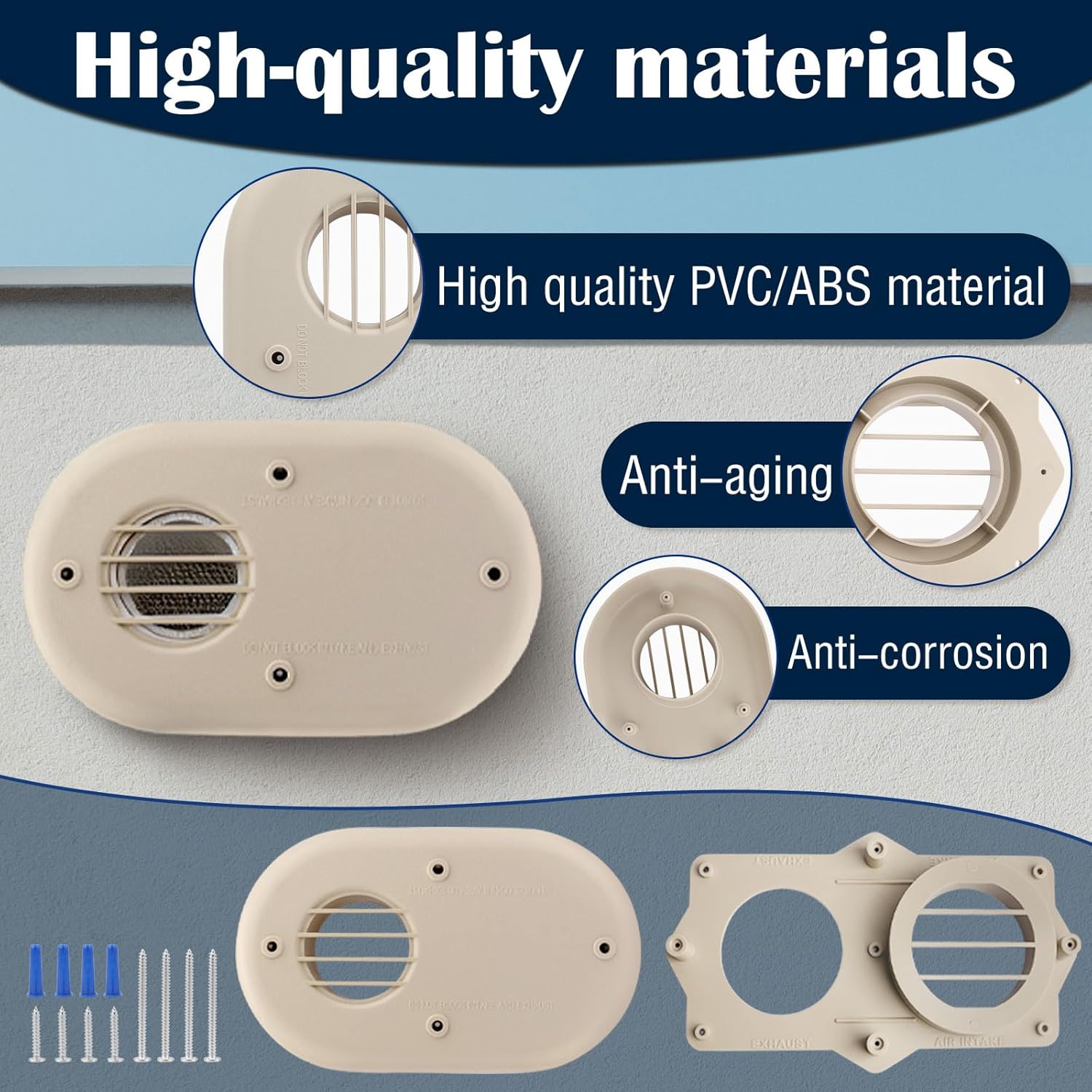 SP20286 Water Heater & Furnace Horizontal Vent Termination Kit Compatible With Rheem,For 3 Inch PVC ABS Piping RXGY-G01