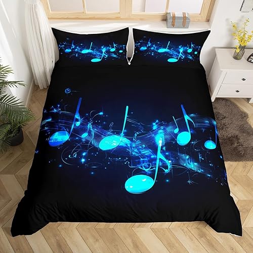 Miniatura 8 de Erosebridal Juego de ropa de cama de trompeta con música y pintura al óleo, funda de edredón clásica abstracta de tuba, funda de edredón de
