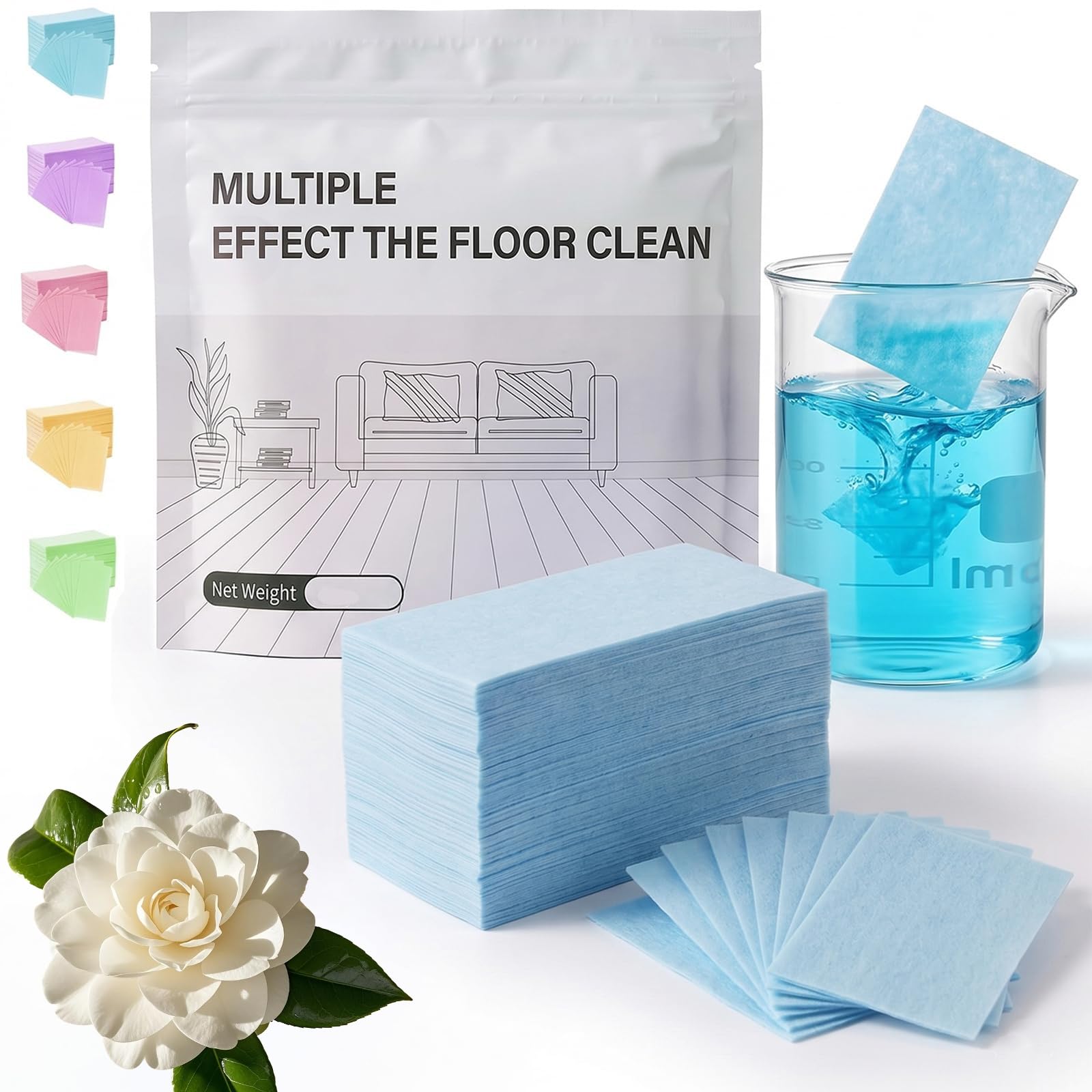 BOLEXA Multi Surface Floor Cleaner Tablets – Dissolvable Floor Cleaning Sheets For Wood, Laminate & Vinyl Floors – No Streak, Eco Friendly, Pet Safe Deep Cleaning Mop Tablets